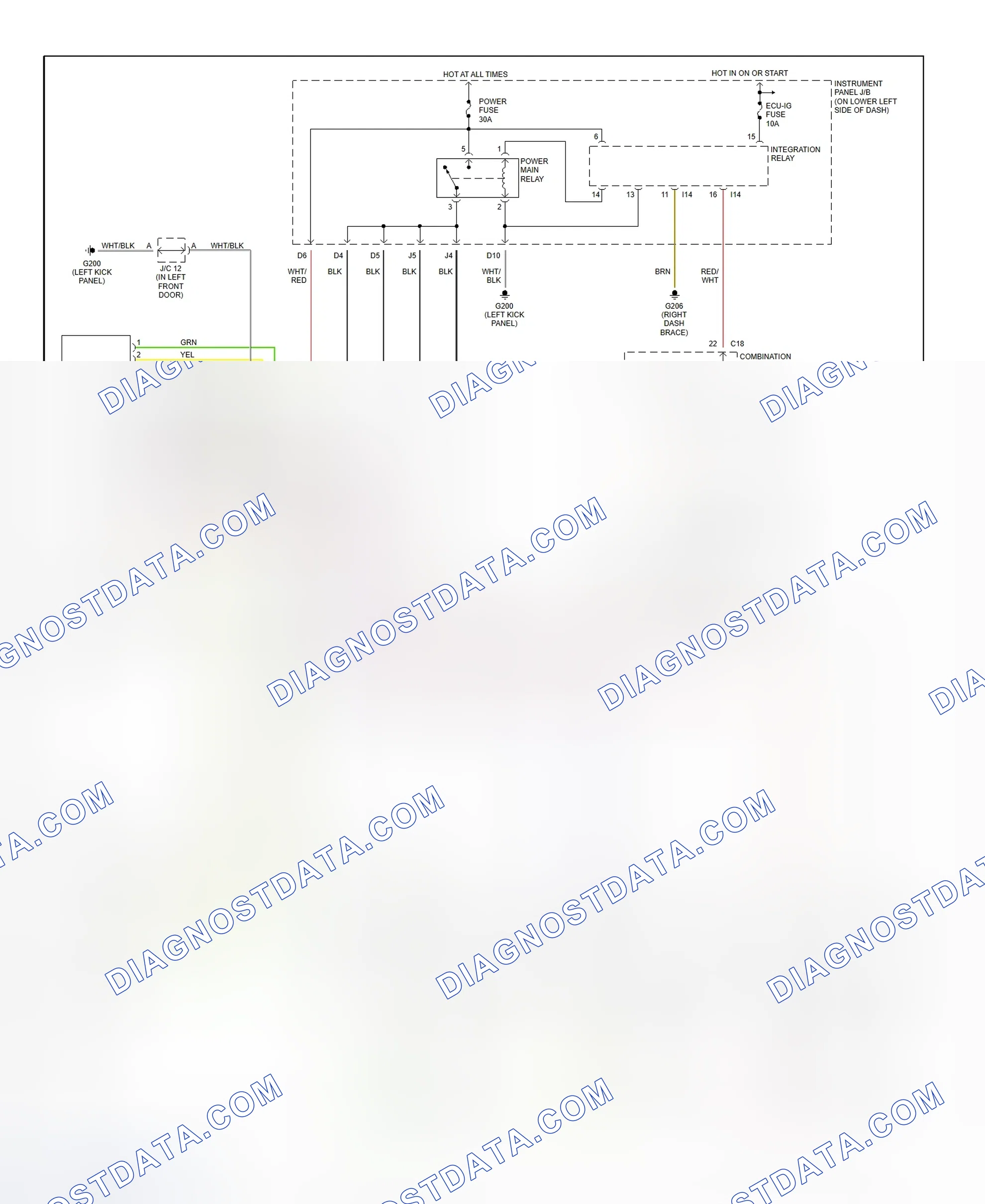 Scheme 4: Power Window System Wiring Diagram (RAV4 - 4-Door)