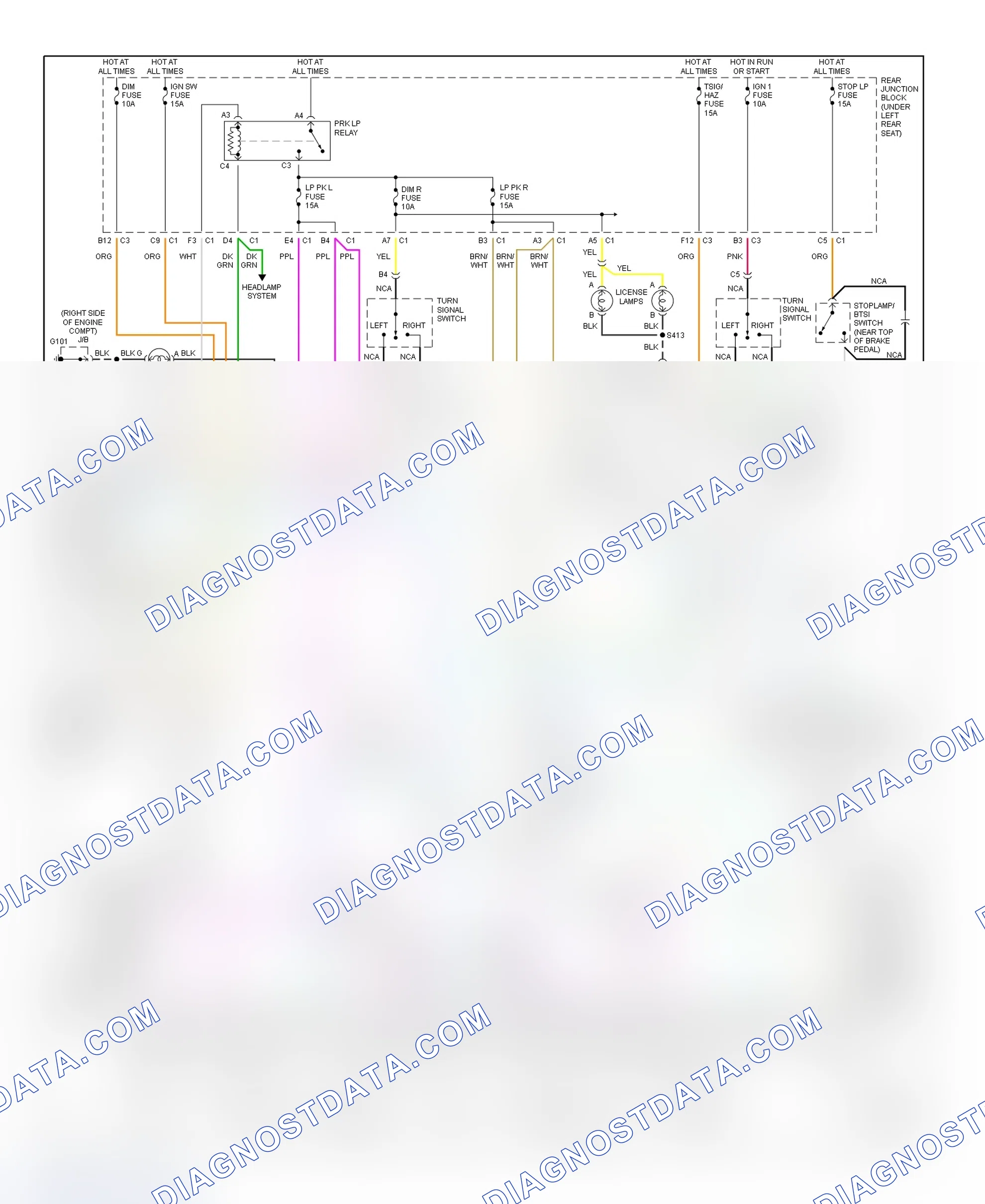 Scheme 42: Exterior Lights Wiring Diagram (Seville)