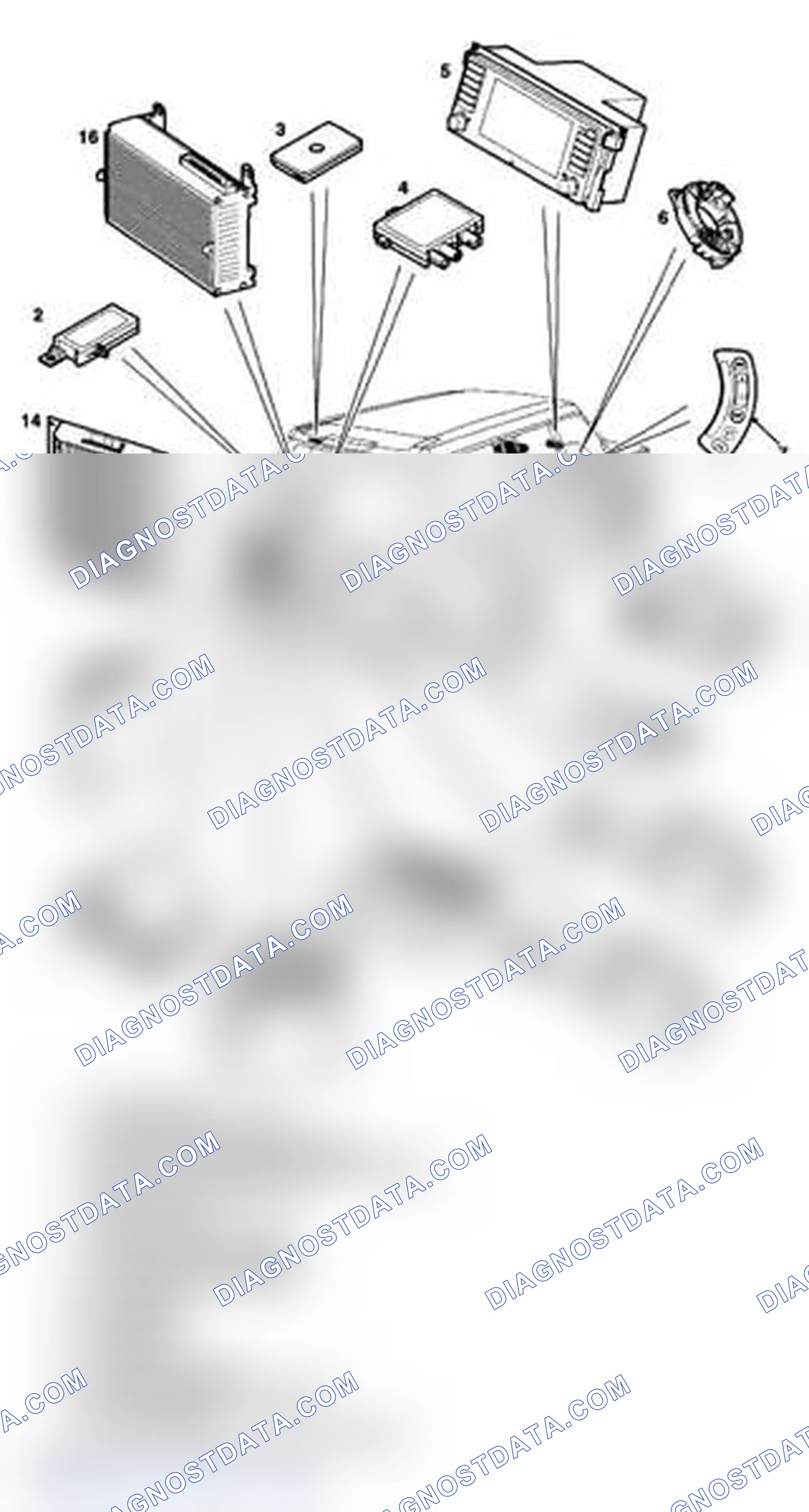 Scheme 3: Multi-Function Display Audio Component Location - Up to 2005 MY