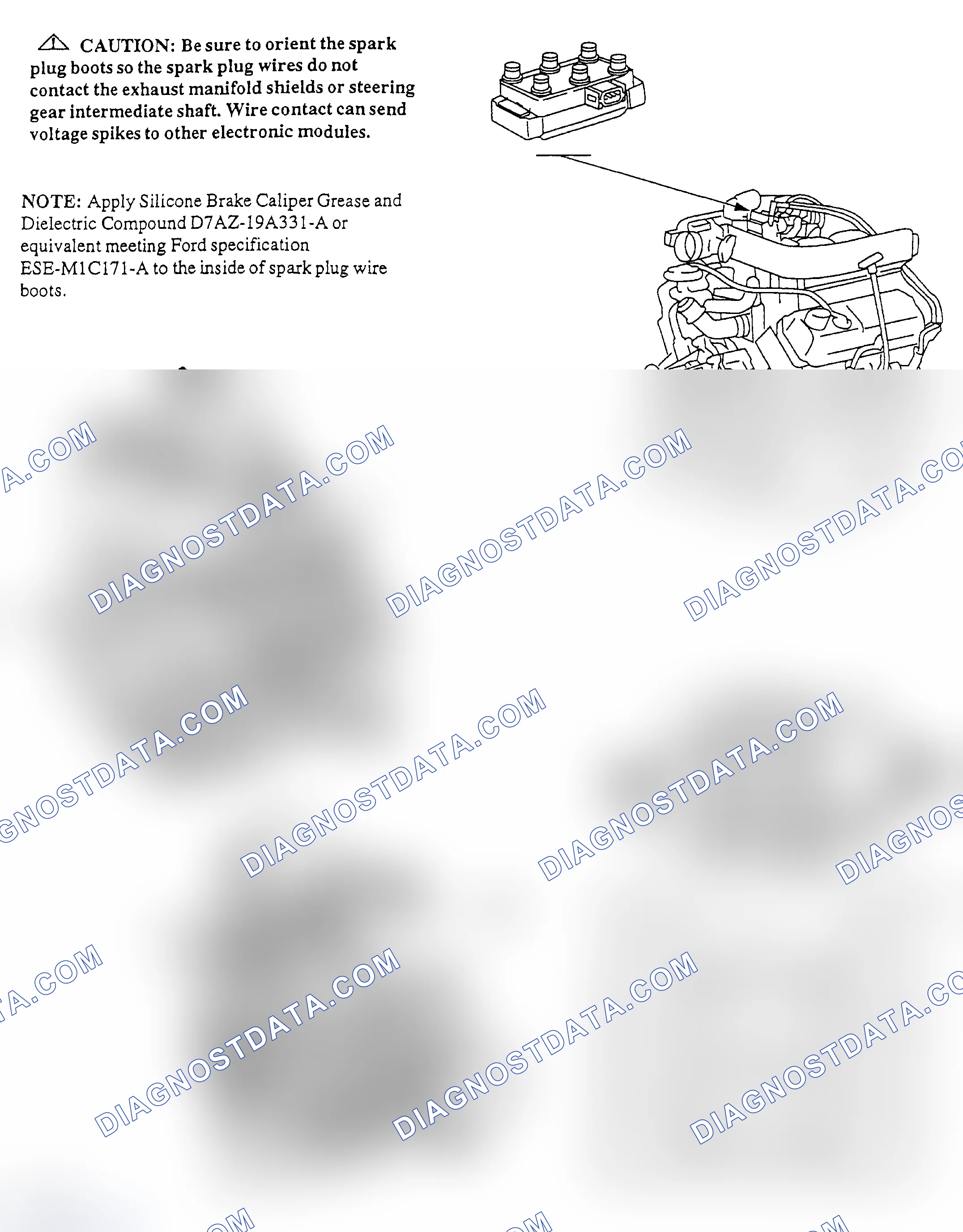 Scheme 14: Spark Plug Wire Routing (4.2L - E-Series)