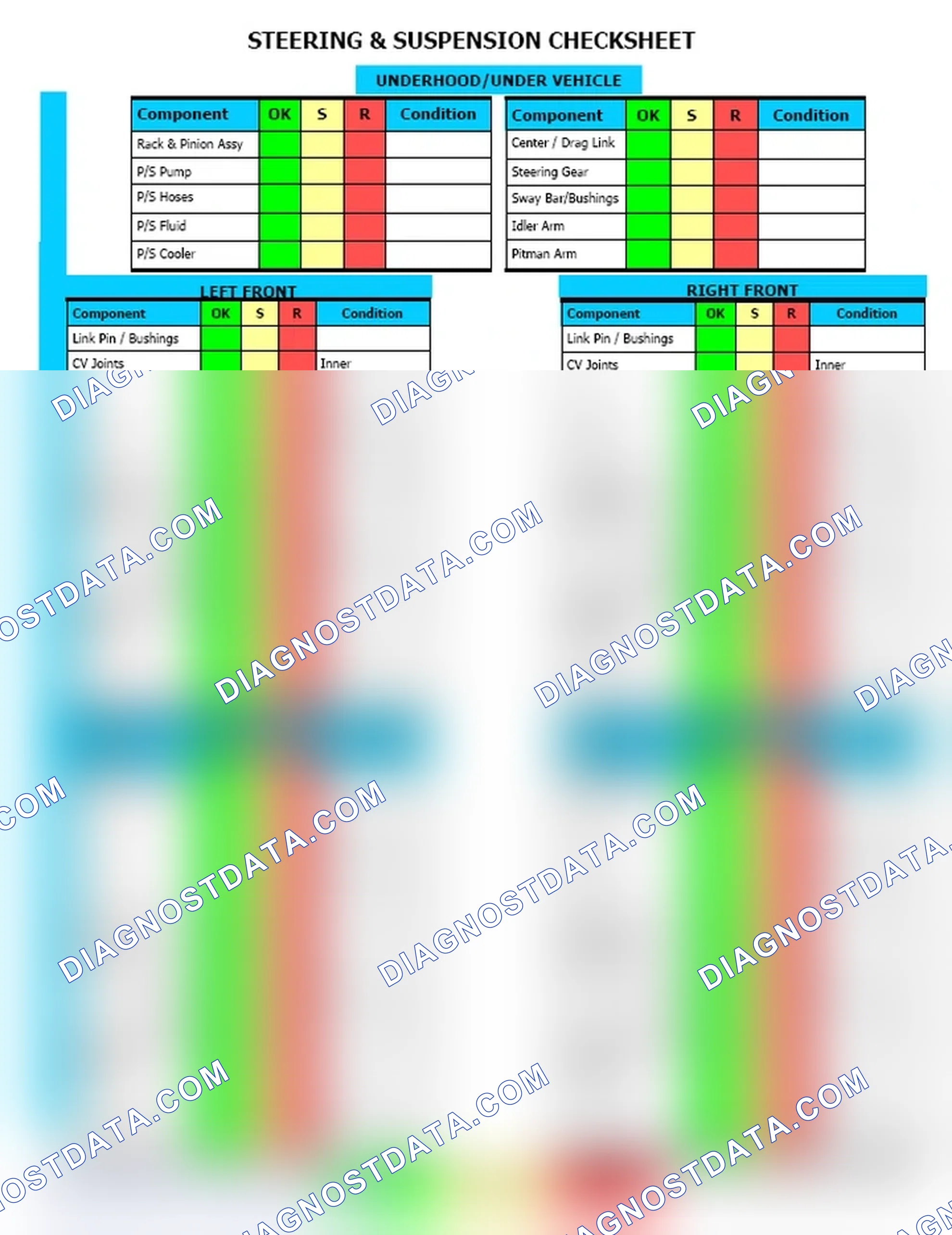 Scheme 12: Steering & Suspension Checksheet (2 Of 2)