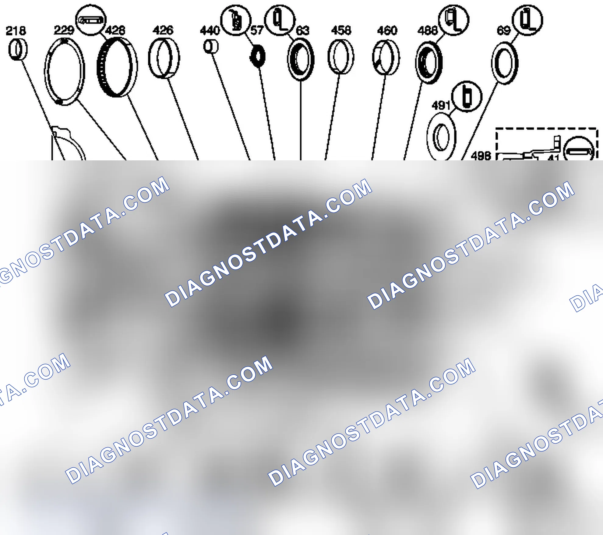 Scheme 96: Bushing, Bearing, and Washer Locations (6L50)