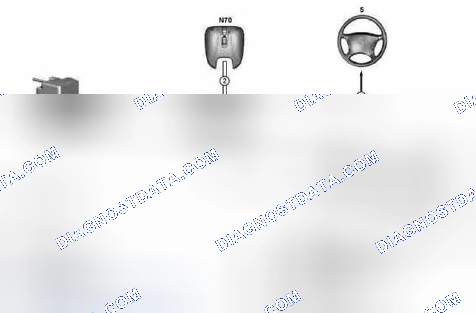 Fig. 2: Steering Wheel Heater (LRH) Networking Components - Shown On Model 220
