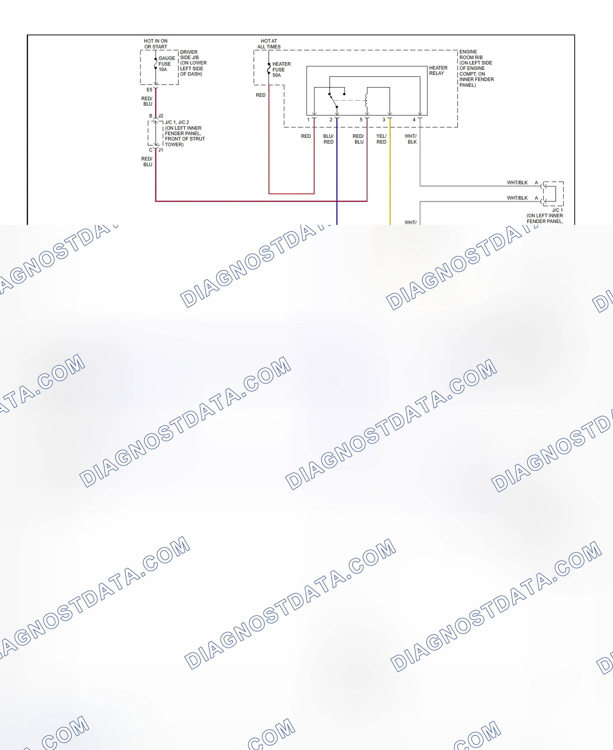 Scheme 13: Heater System Wiring Diagram (2001 4Runner - Front)