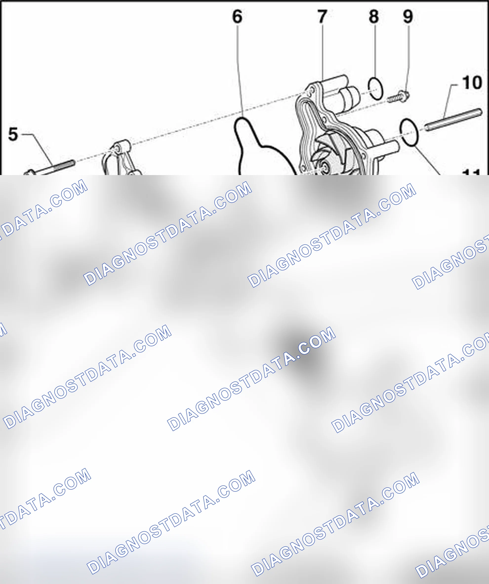 Scheme 455: Coolant pump and coolant thermostat, component overview