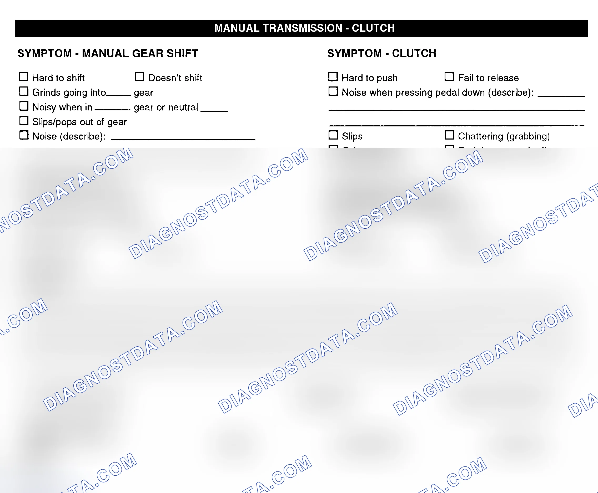 Scheme 10: Manual Transmission & Clutch