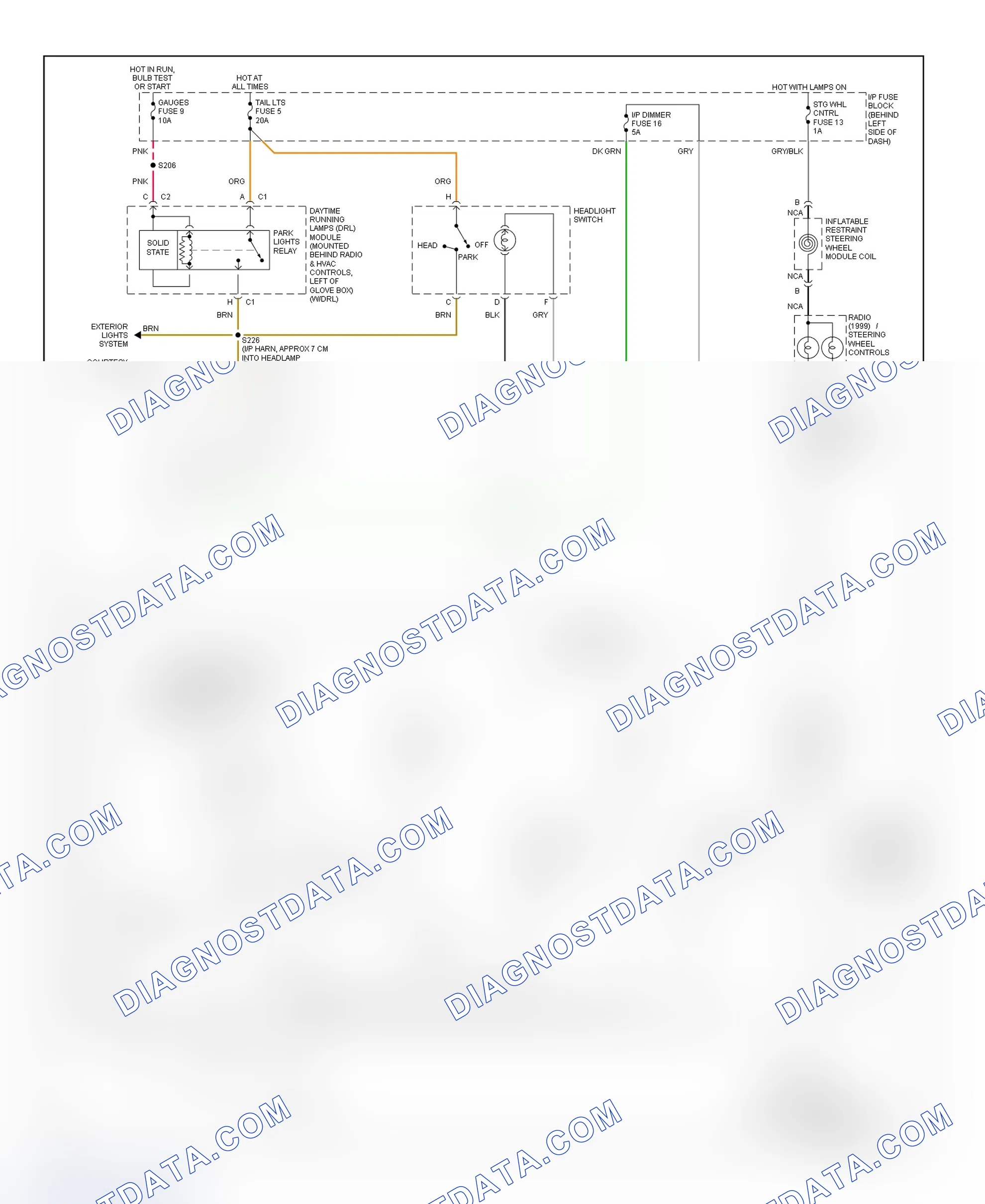 Scheme 21: Illumination/Interior Lights Wiring Diagram (Camaro & Firebird - 3 Of 3)