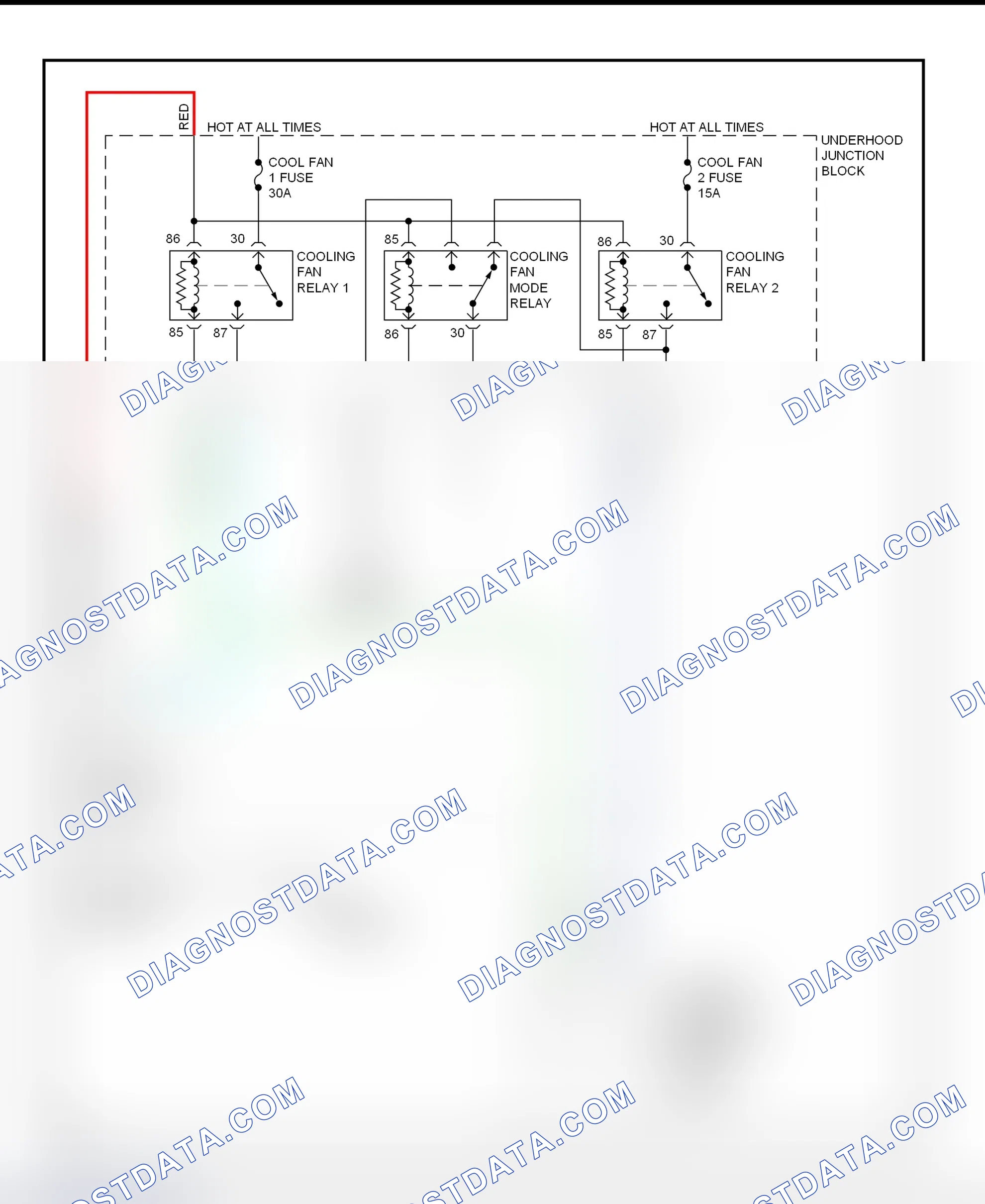 Scheme 14: Electric Cooling Fans Wiring Diagram (Malibu)