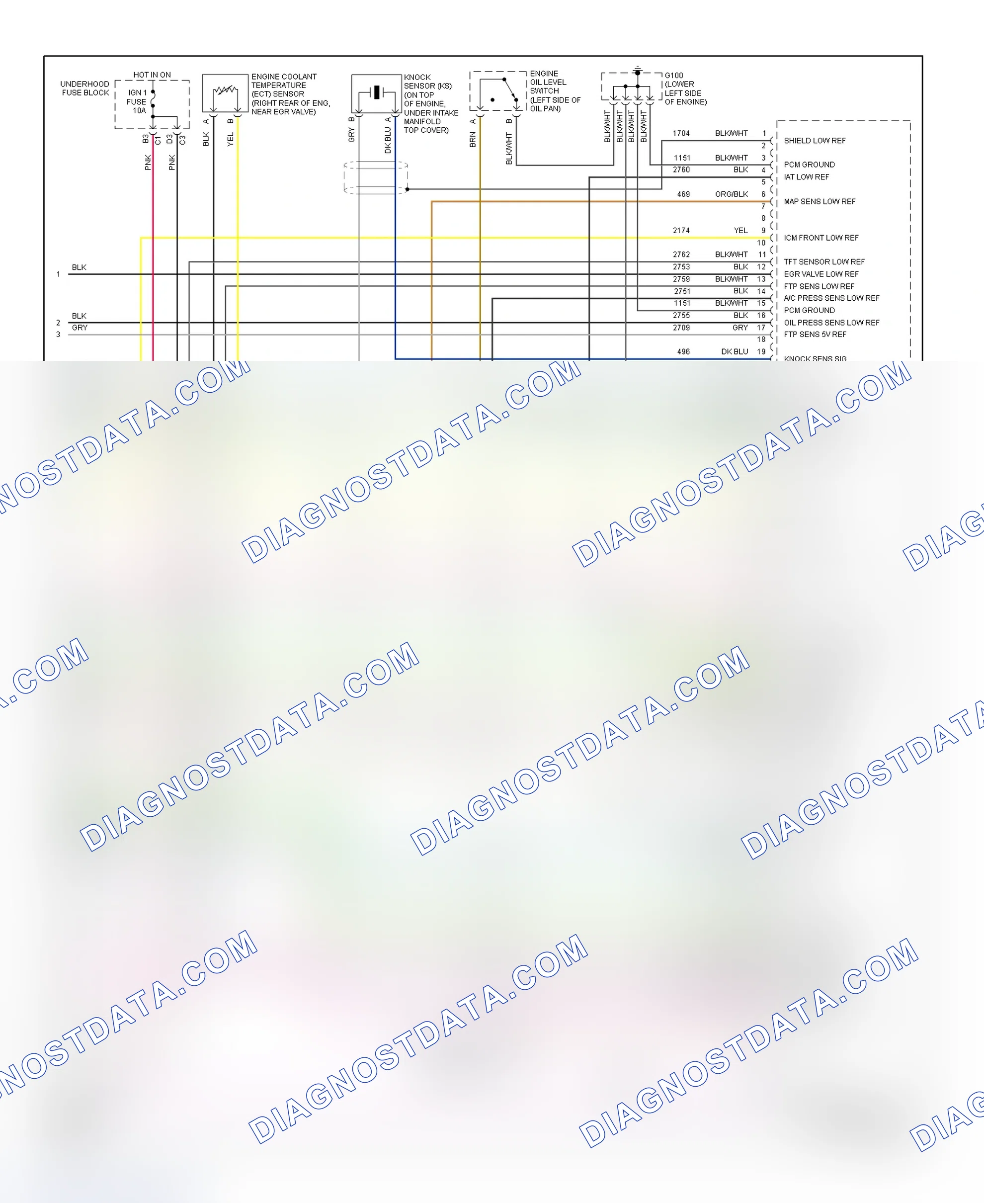 Scheme 19: PCM Wiring Diagram (Aurora - 4.0L - 5 Of 5)