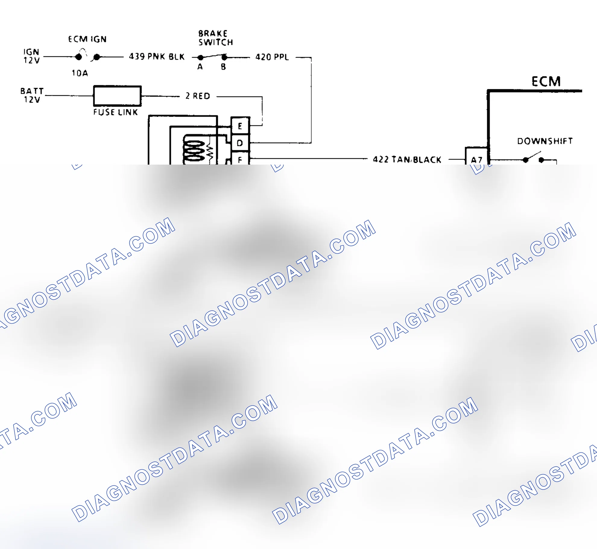Scheme 186: THM 400 Downshift Control Electrical Diagnosis Schematic