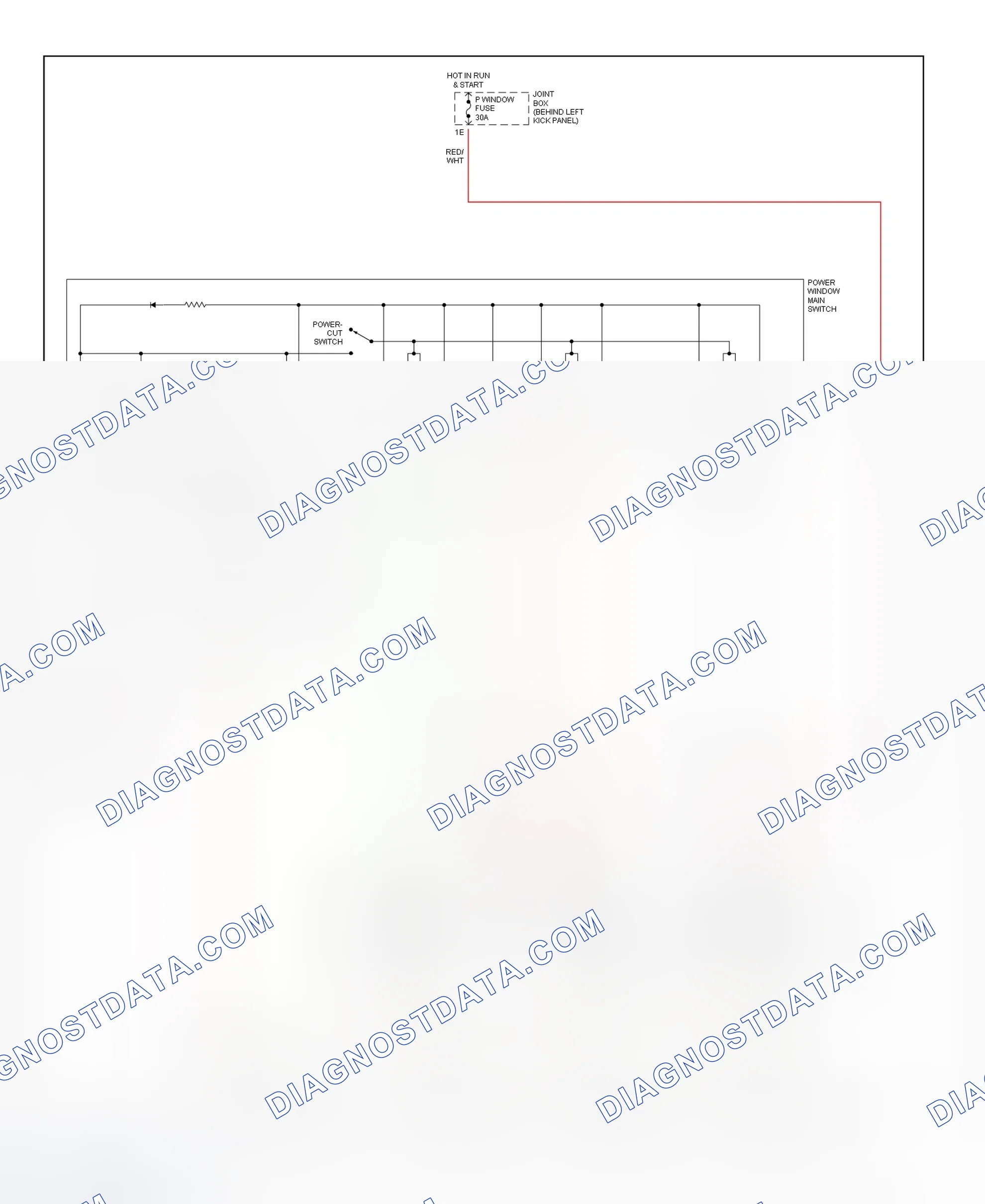 Scheme 7: Power Window System Wiring Diagram (Protege)