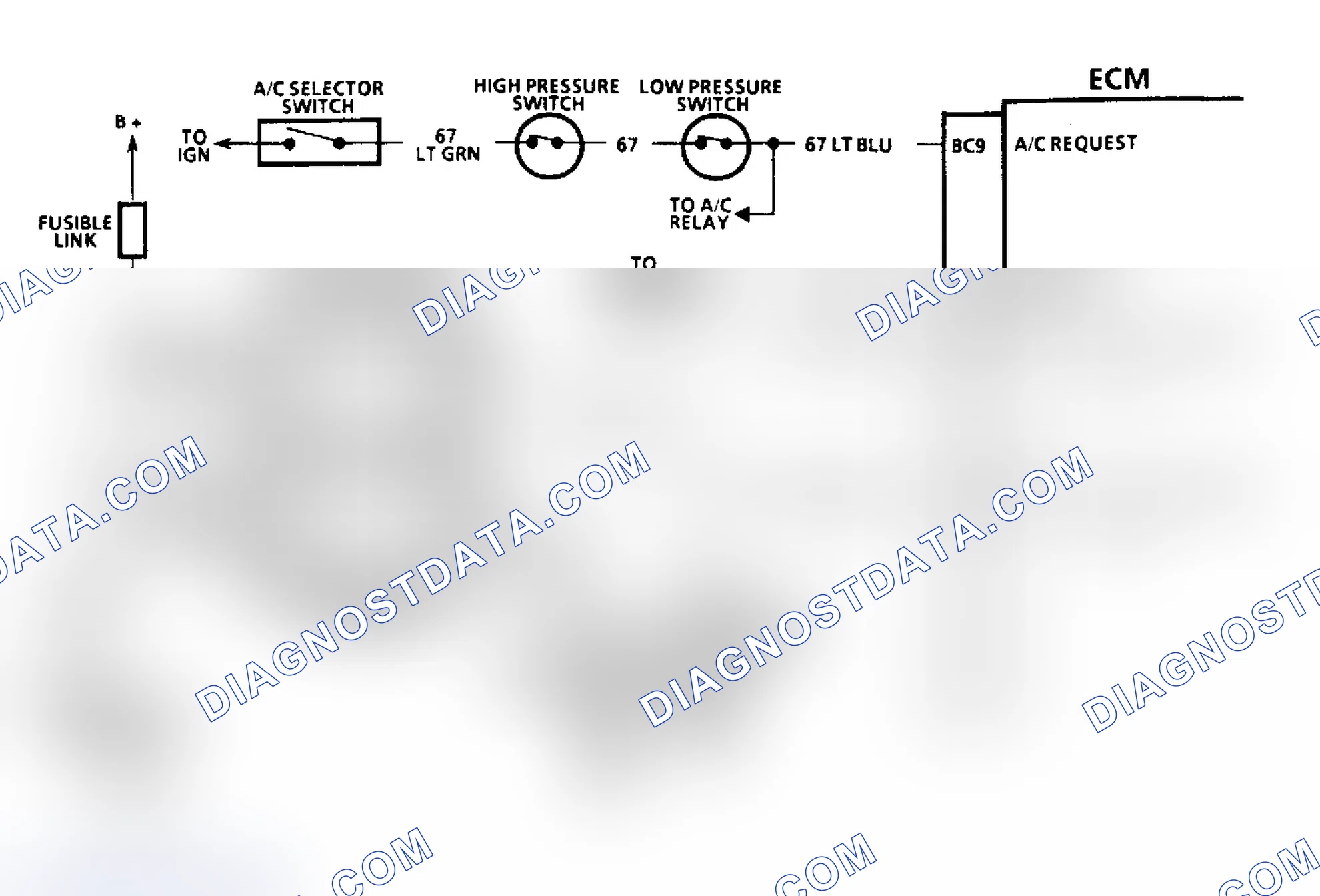 Scheme 523: Chart C12C, Schematic, Cooling Fan(s) Always On (3.3L "A" Body)