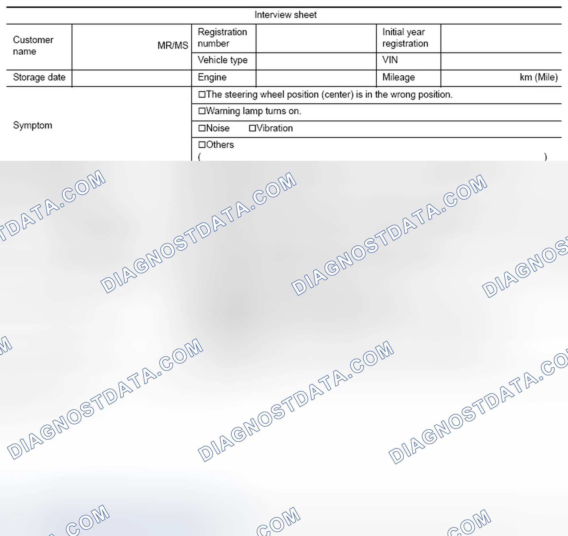 Scheme 6: Interview sheet sample