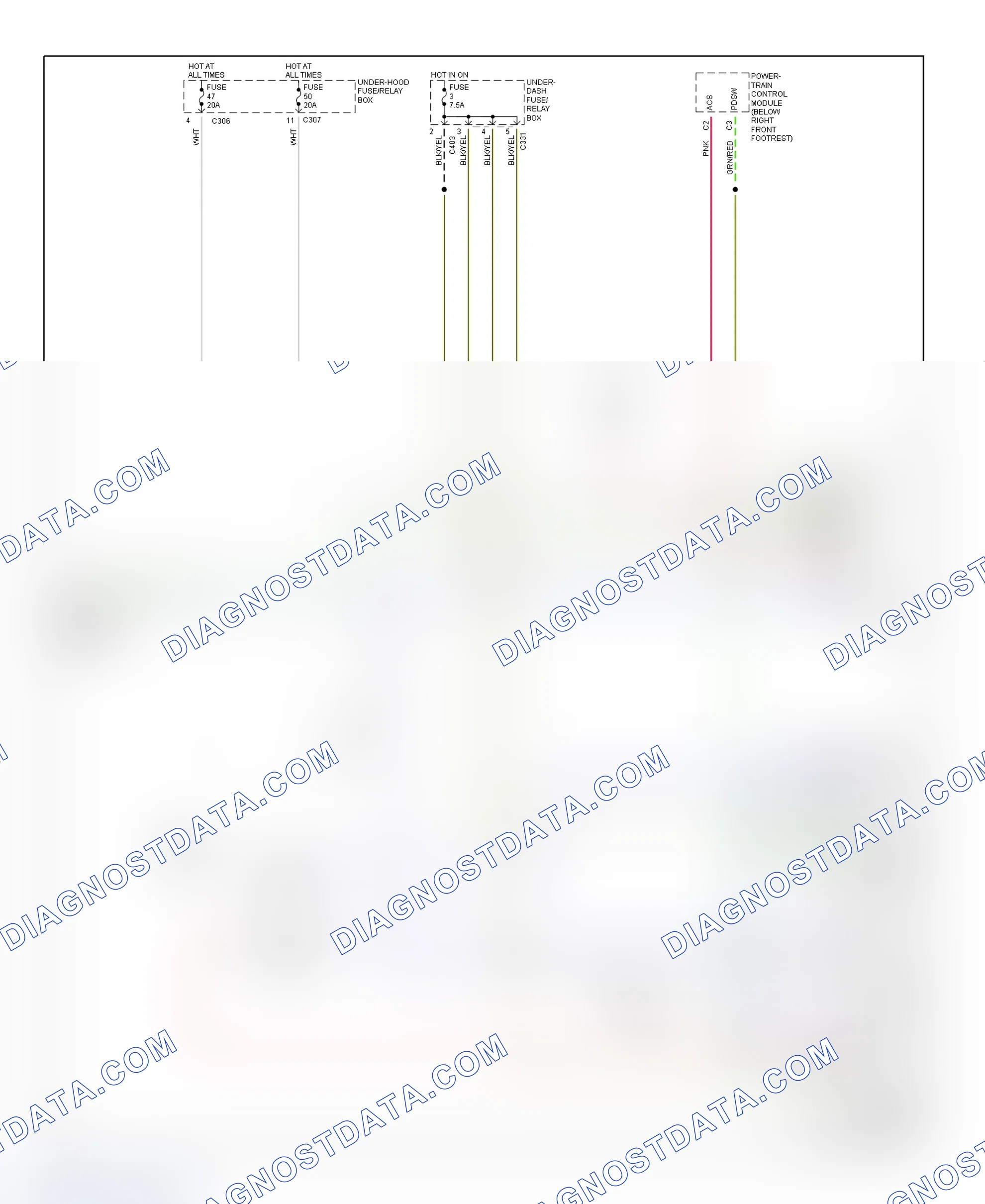 Scheme 19: Electric Cooling Fan System Wiring Diagram (1997 3.5RL)
