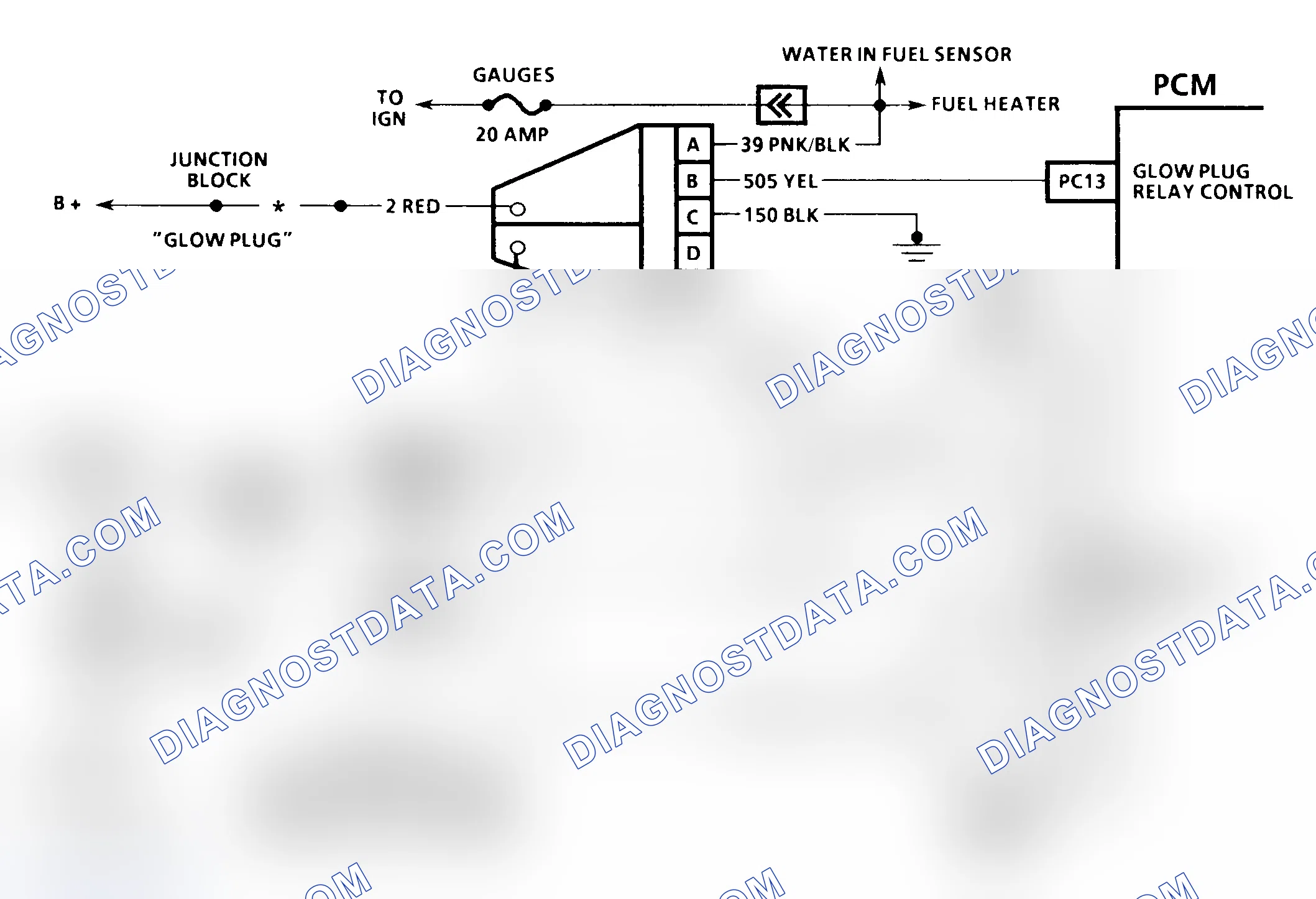 Scheme 336: DTC 29 Schematic ("C" & "K" Series) Glow Plug Relay Circuit Fault