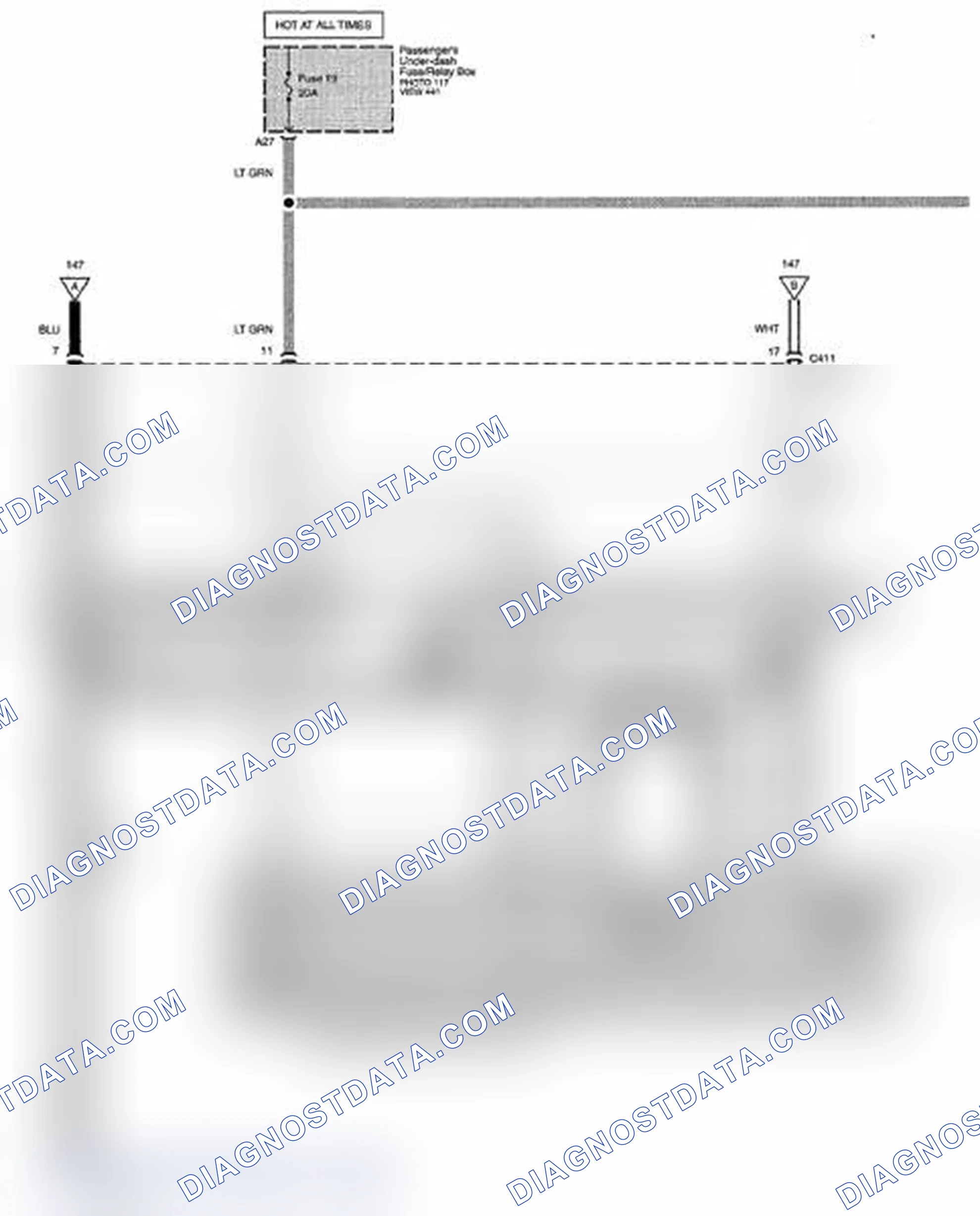 Scheme 311: Front Seat Heaters Circuit Diagram - Without Ventilated Seats (Page 147-1)
