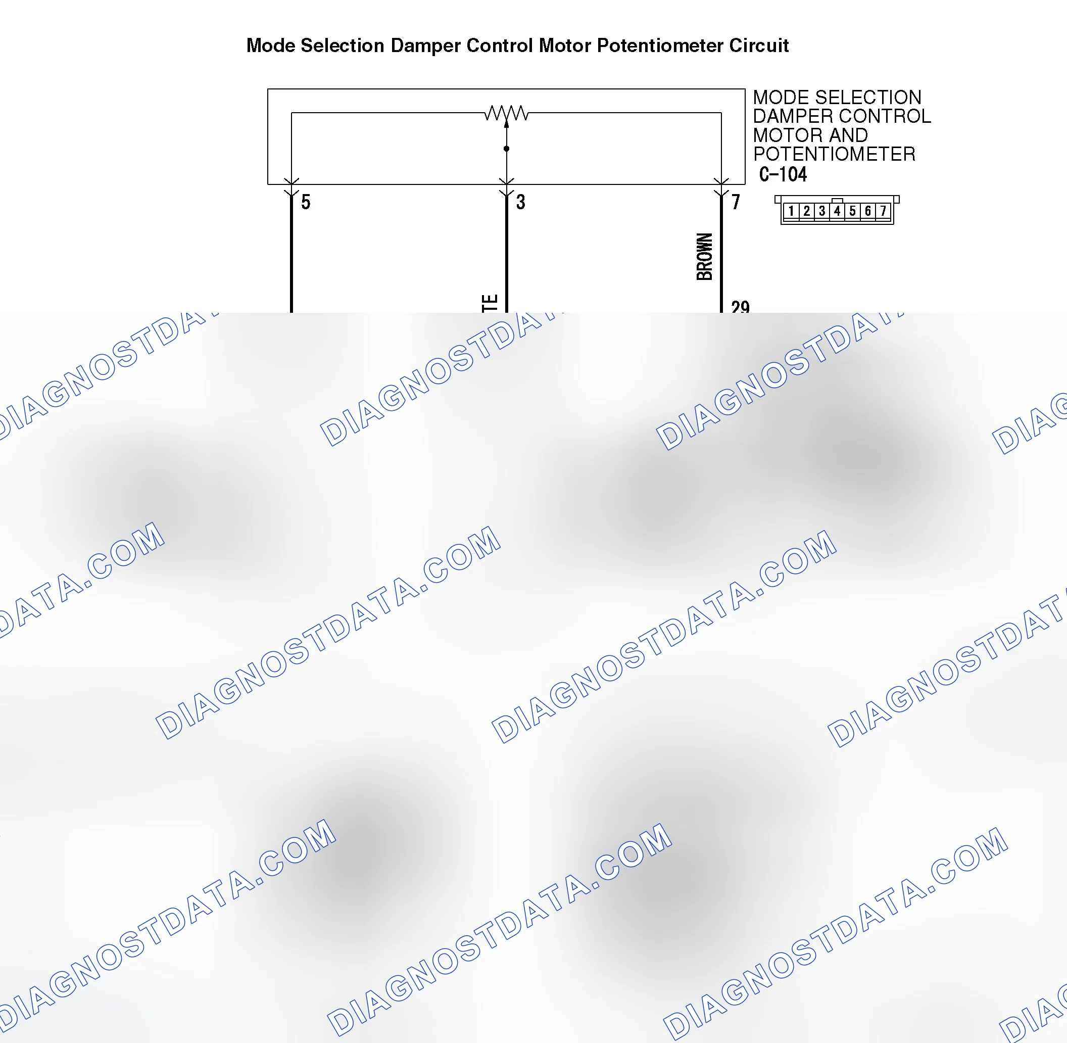 Scheme 78: DTC B1061: Mode Selection Damper Control Motor and Potentiometer (Potentiometer system shorted to it