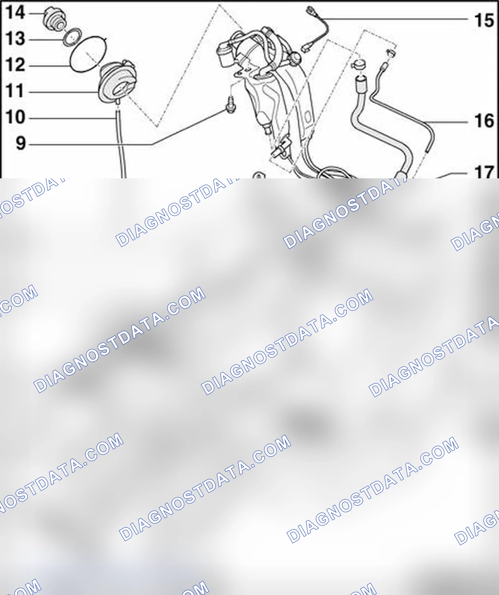 Scheme 91: Fuel tank with attachments, assembly overview
