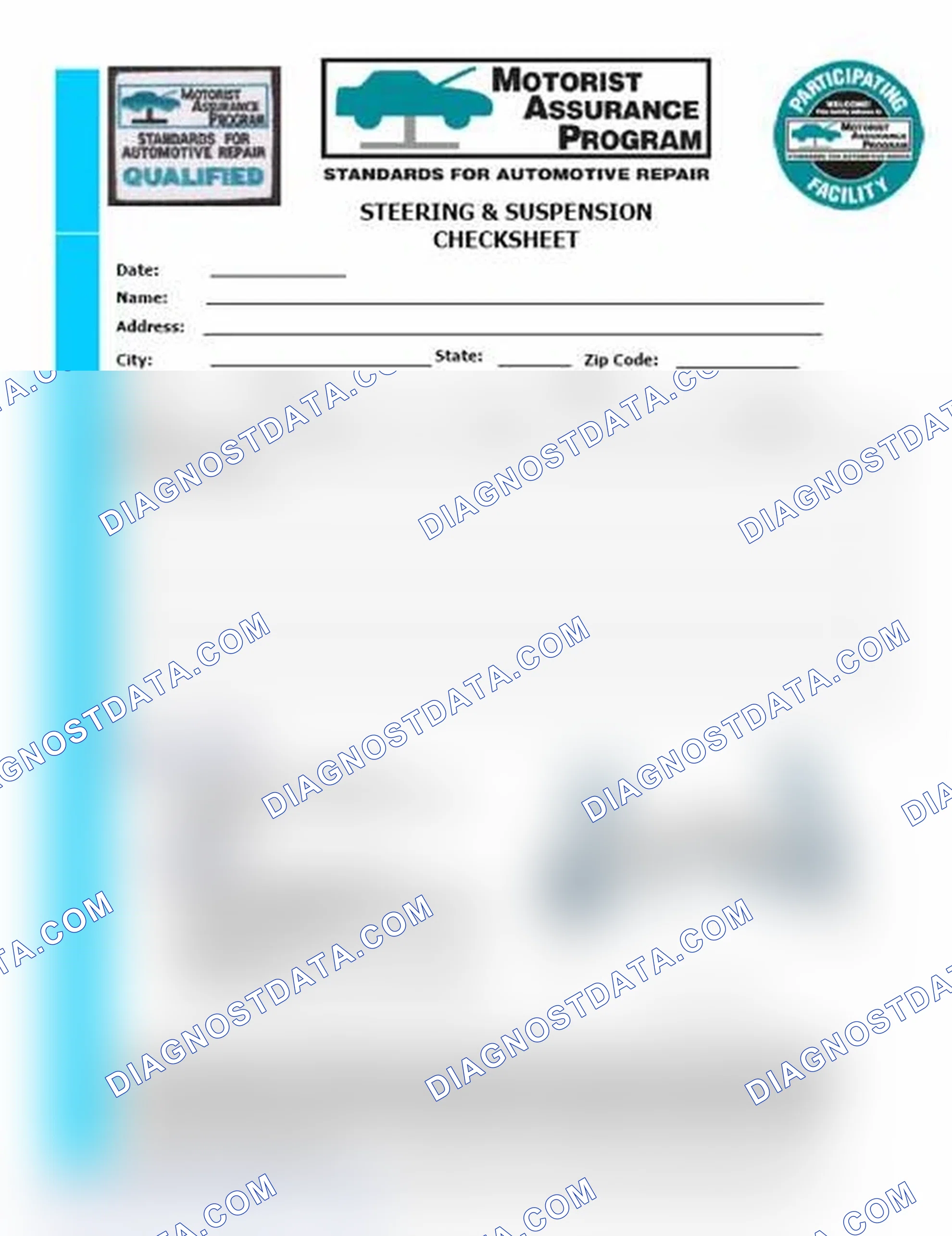 Scheme 11: Steering & Suspension Checksheet (1 Of 2)