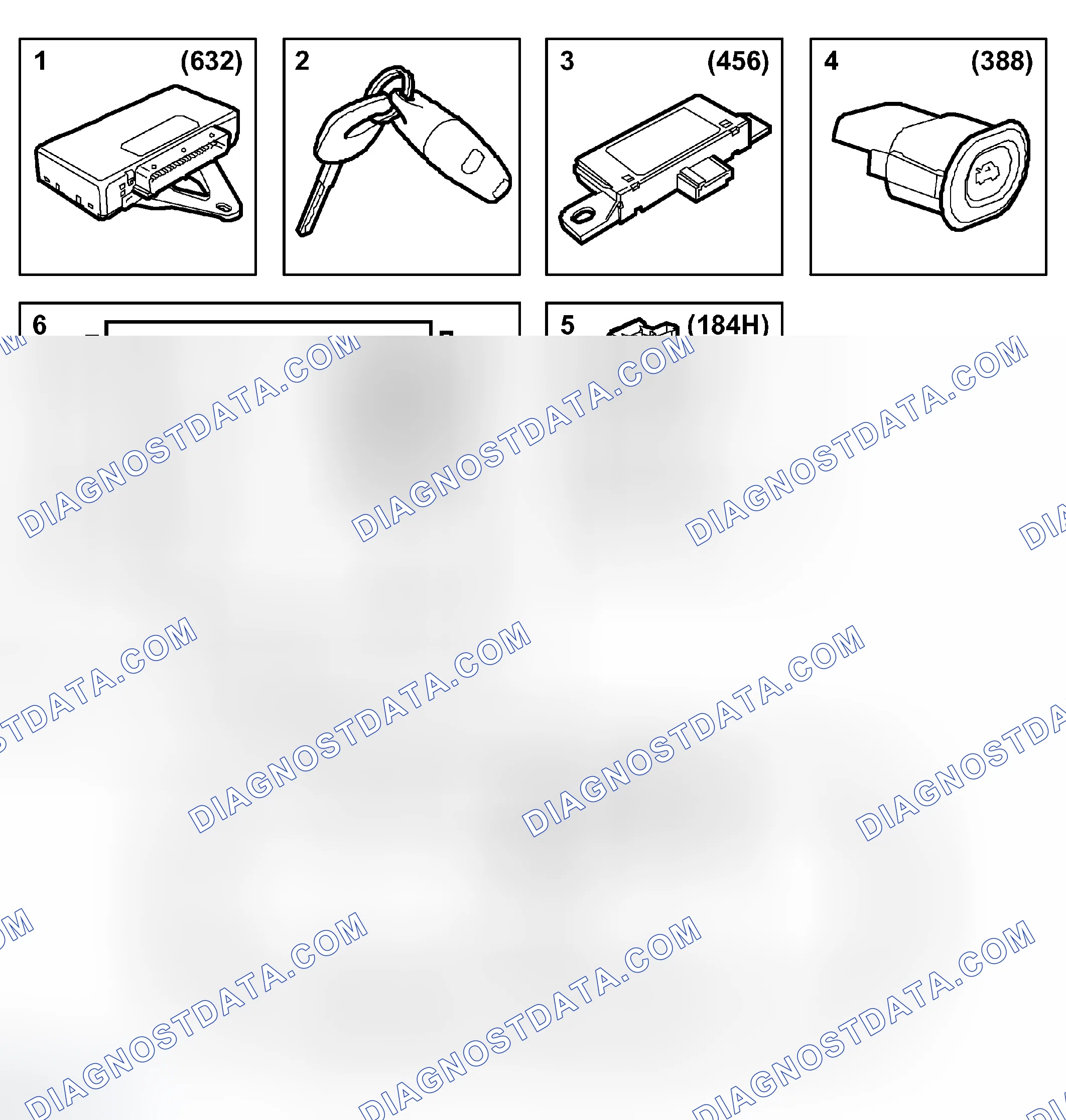 Scheme 54: Identifying Main Components, Electric Luggage Compartment Opening