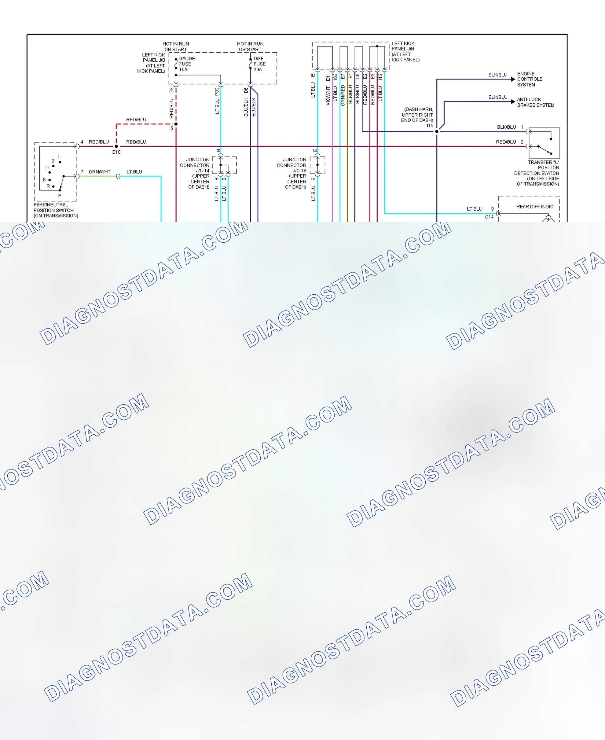 Scheme 38: Center & Rear Differential Lock System Wiring Diagram (1999 Land Cruiser & Lexus LX470)