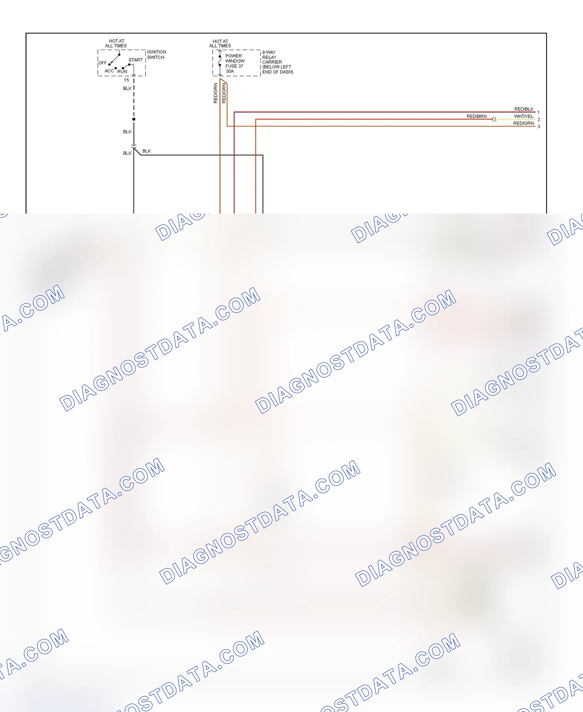 Scheme 8: Power Window System Wiring Diagram (A4 & S4 - 1 Of 2)