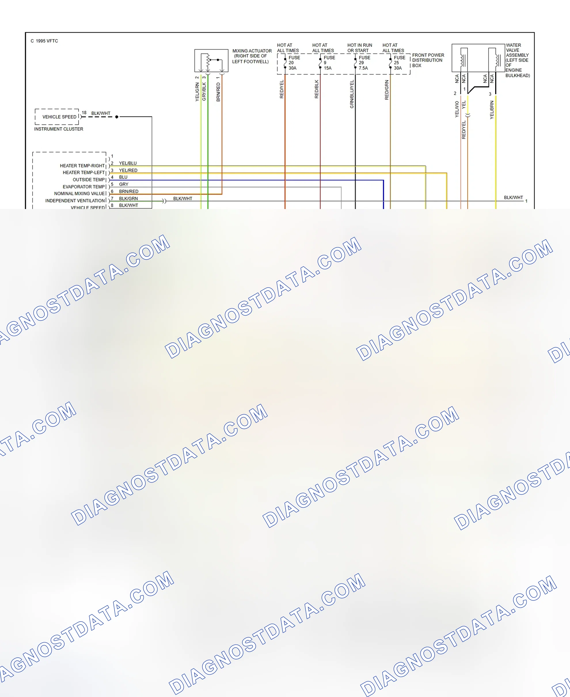 Scheme 1: 1993 Automatic A/C-Heater System Wiring Diagram (1 Of 3)