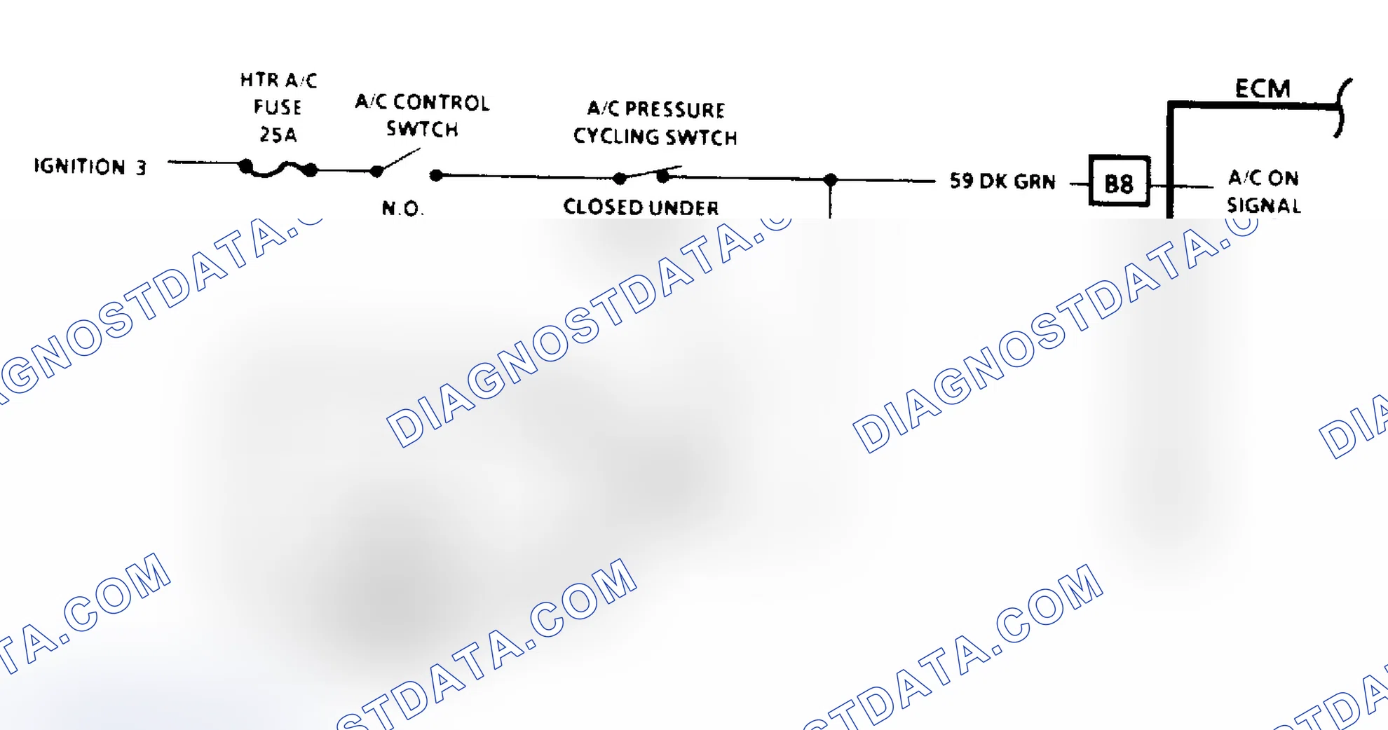 Scheme 126: A/C On Signal Diagnosis (4.3L, 5.0L, 5.7L, 7.4L Engines) - Flow Chart & Schematic