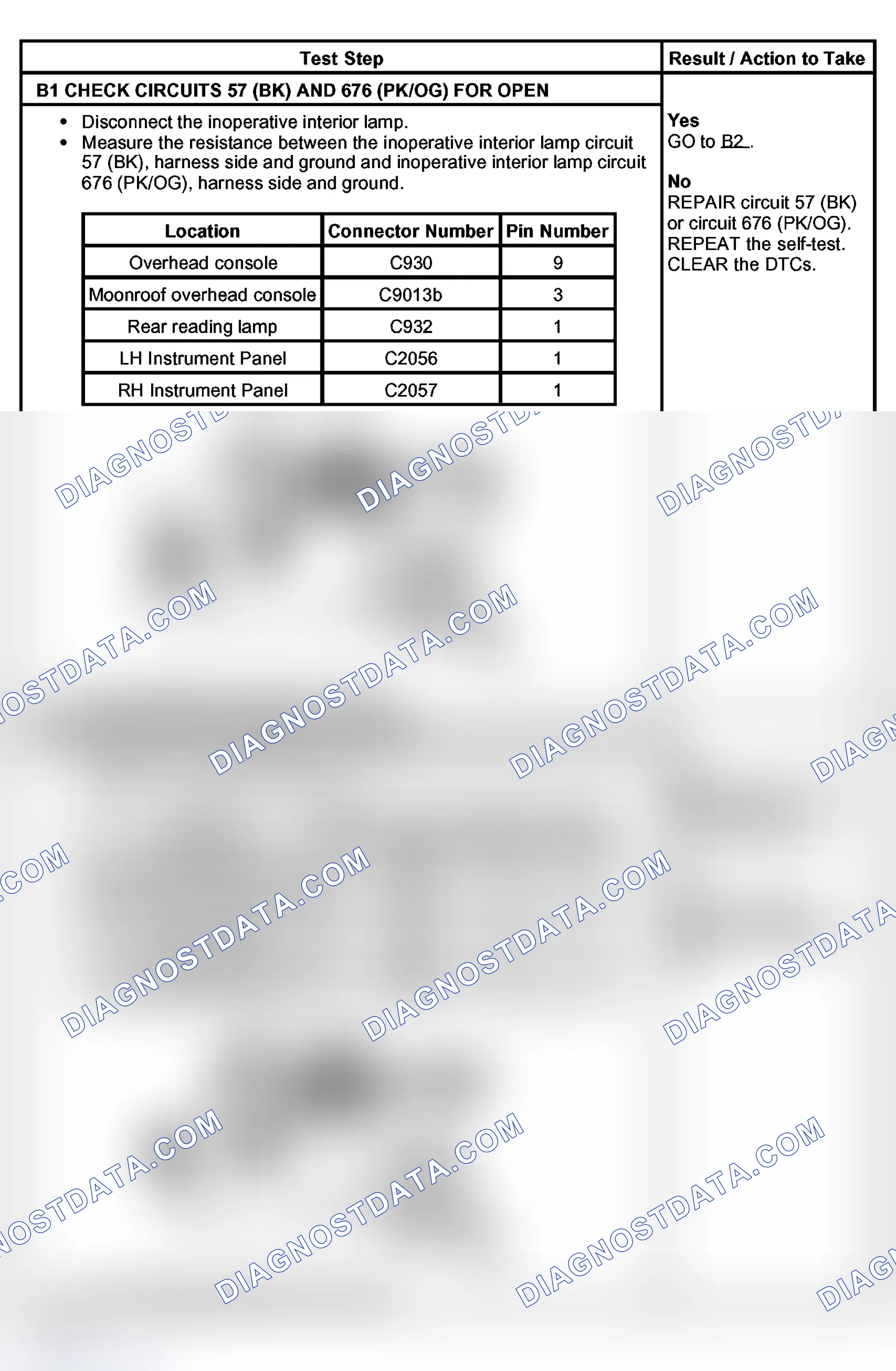Scheme 7: PINPOINT TEST B: AN INDIVIDUAL INTERIOR LAMP IS INOPERATIVE