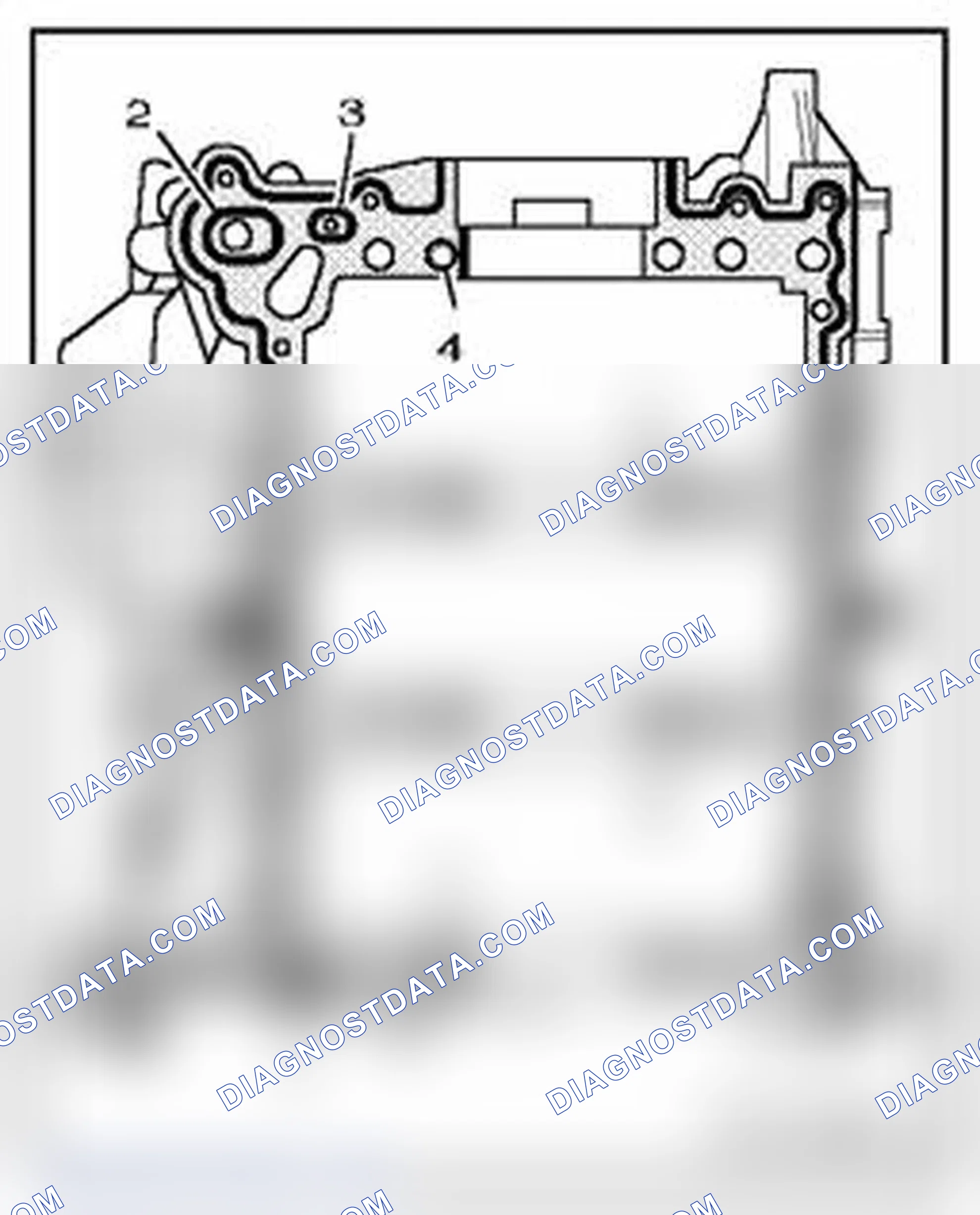 Scheme 540: Sealant application for guide frame, position of alignment bushings