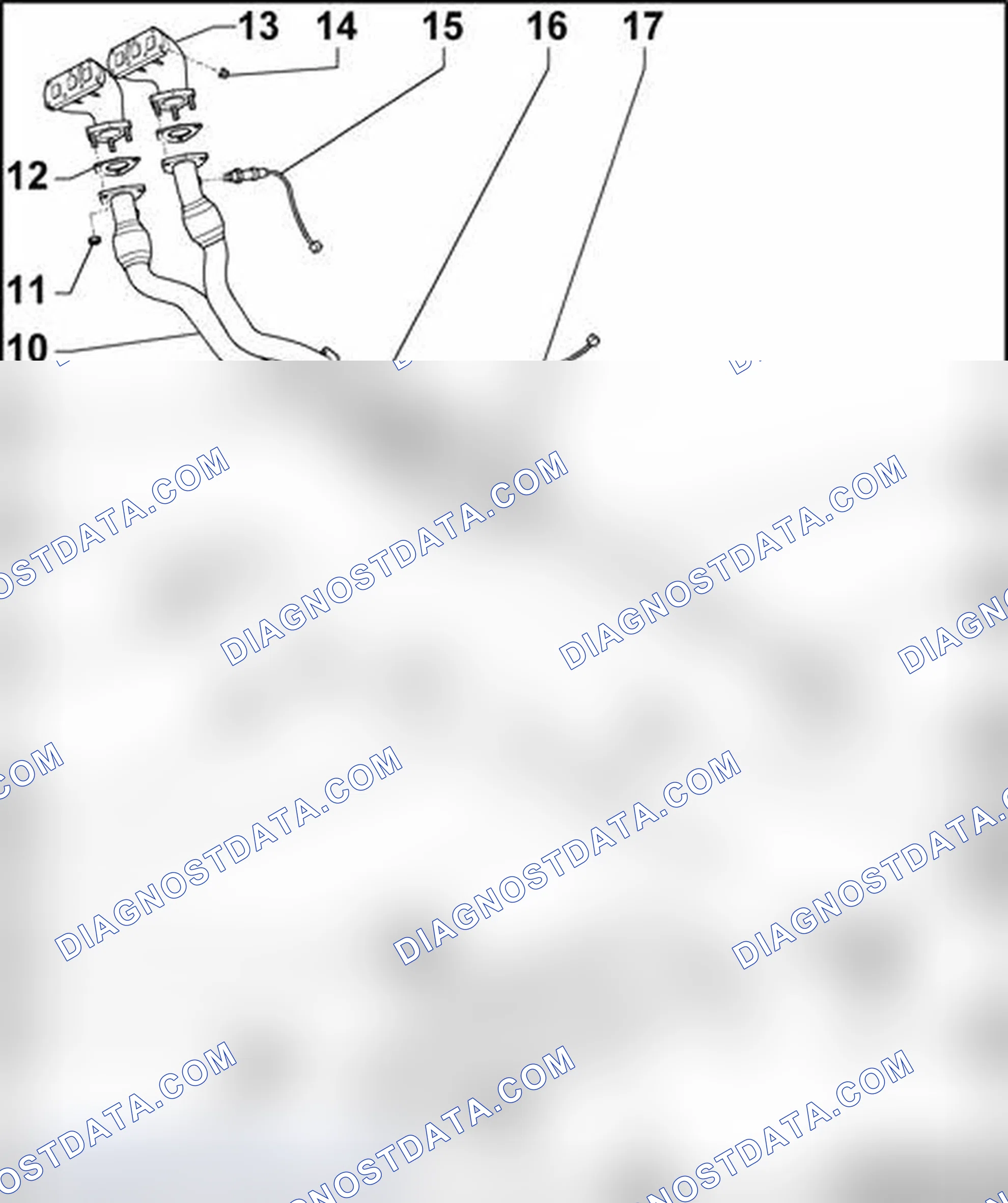 Scheme 231: Exhaust system, component overview