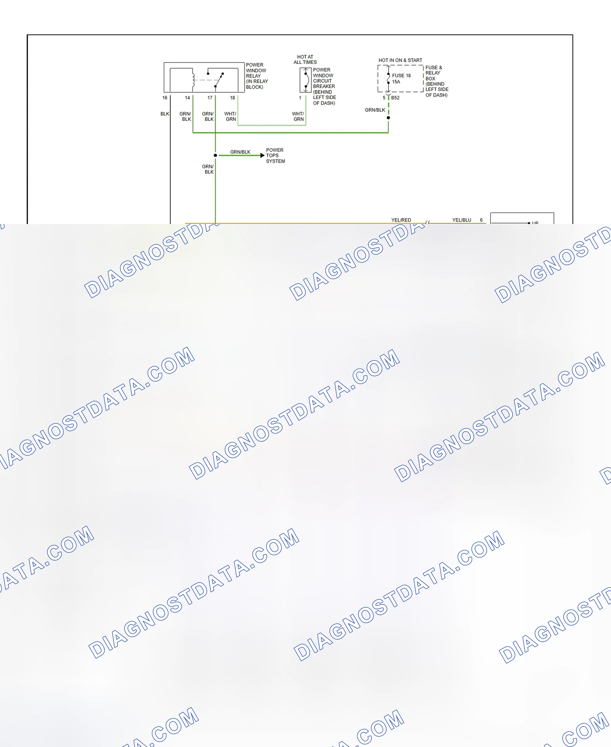 Scheme 9: Power Window System Wiring Diagram (Legacy & Outback)