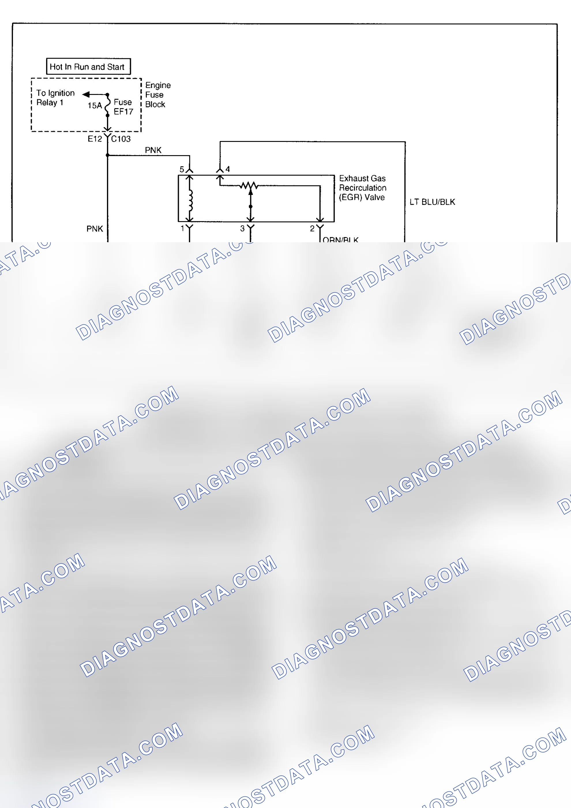 Scheme 152: DTC P0406: EXHAUST GAS RECIRCULATION PINTLE POSITION HIGH VOLTAGE