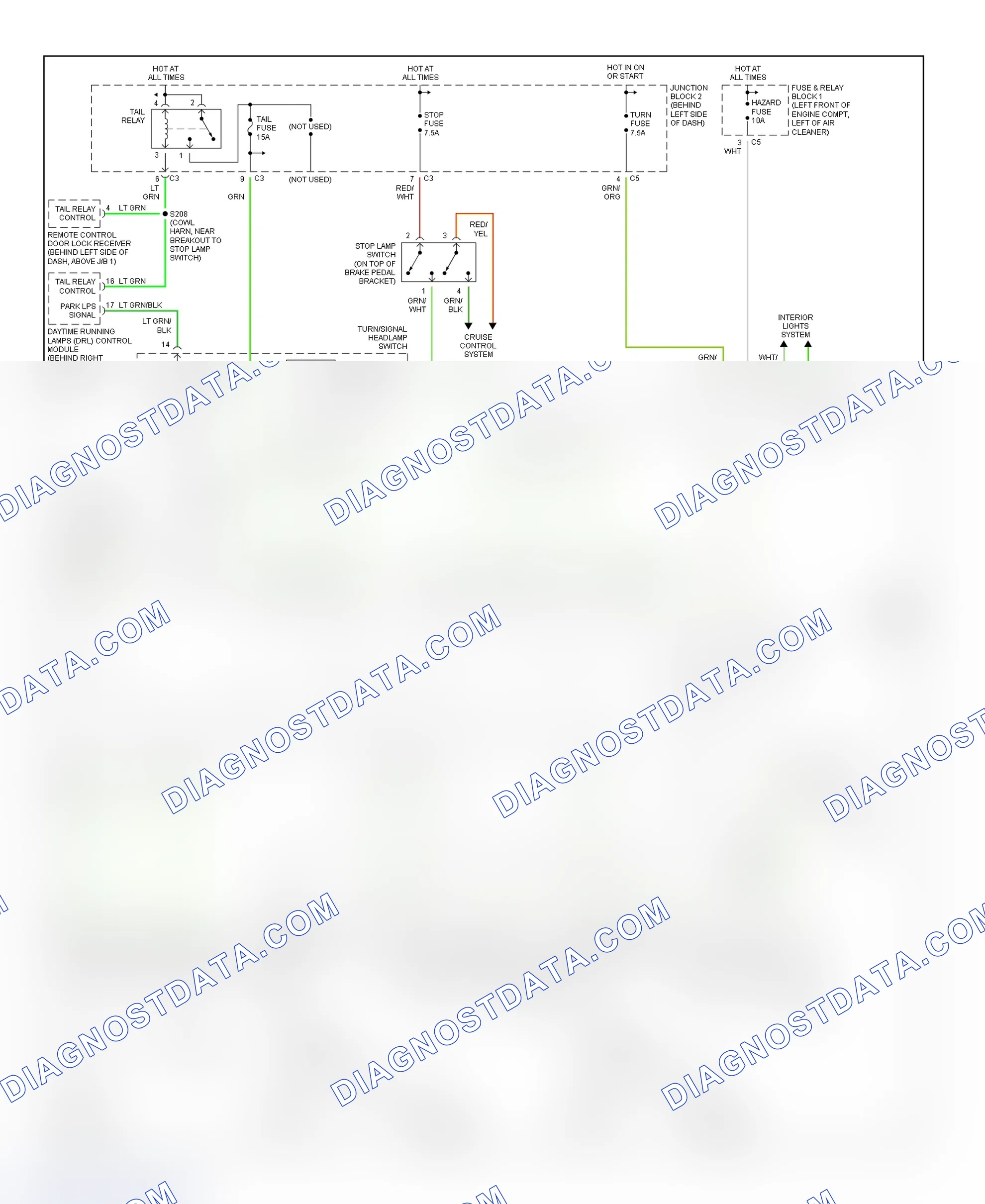 Scheme 37: Exterior Lights Wiring Diagram (Prizm)