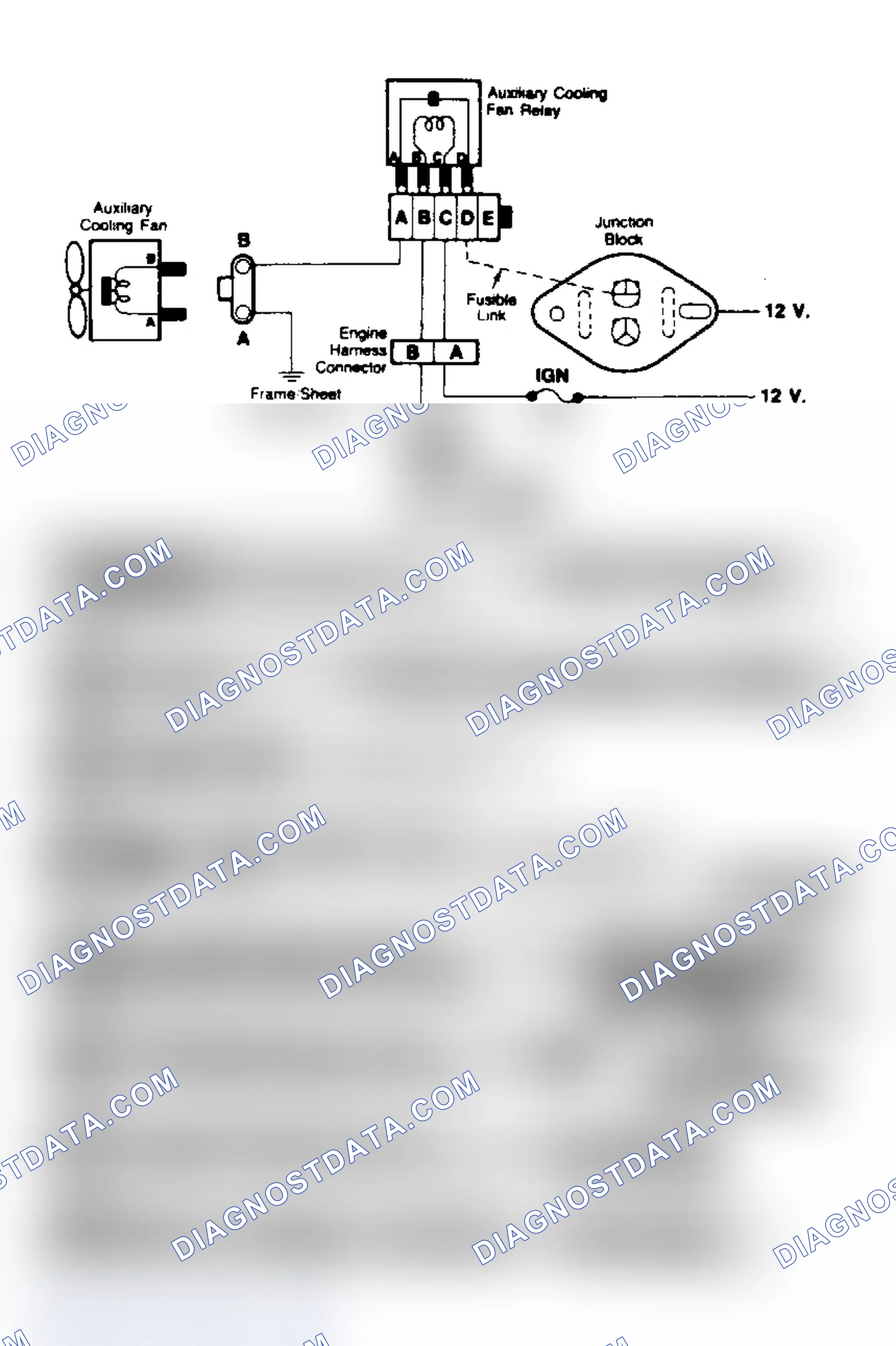 Scheme 382: AUXILIARY COOLING FAN CIRCUIT DIAGNOSIS