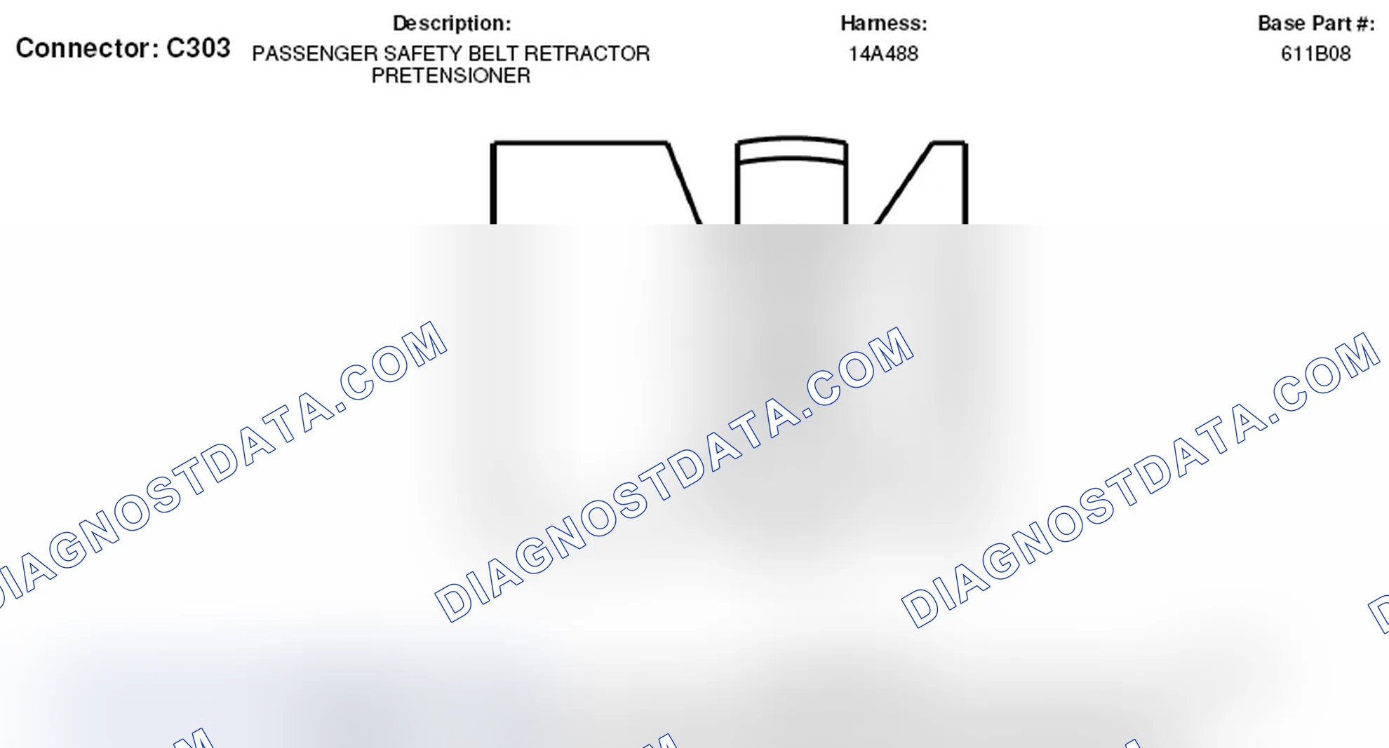 Scheme 123: Passenger Safety Belt Retractor Pretensioner Connector End View (C303)