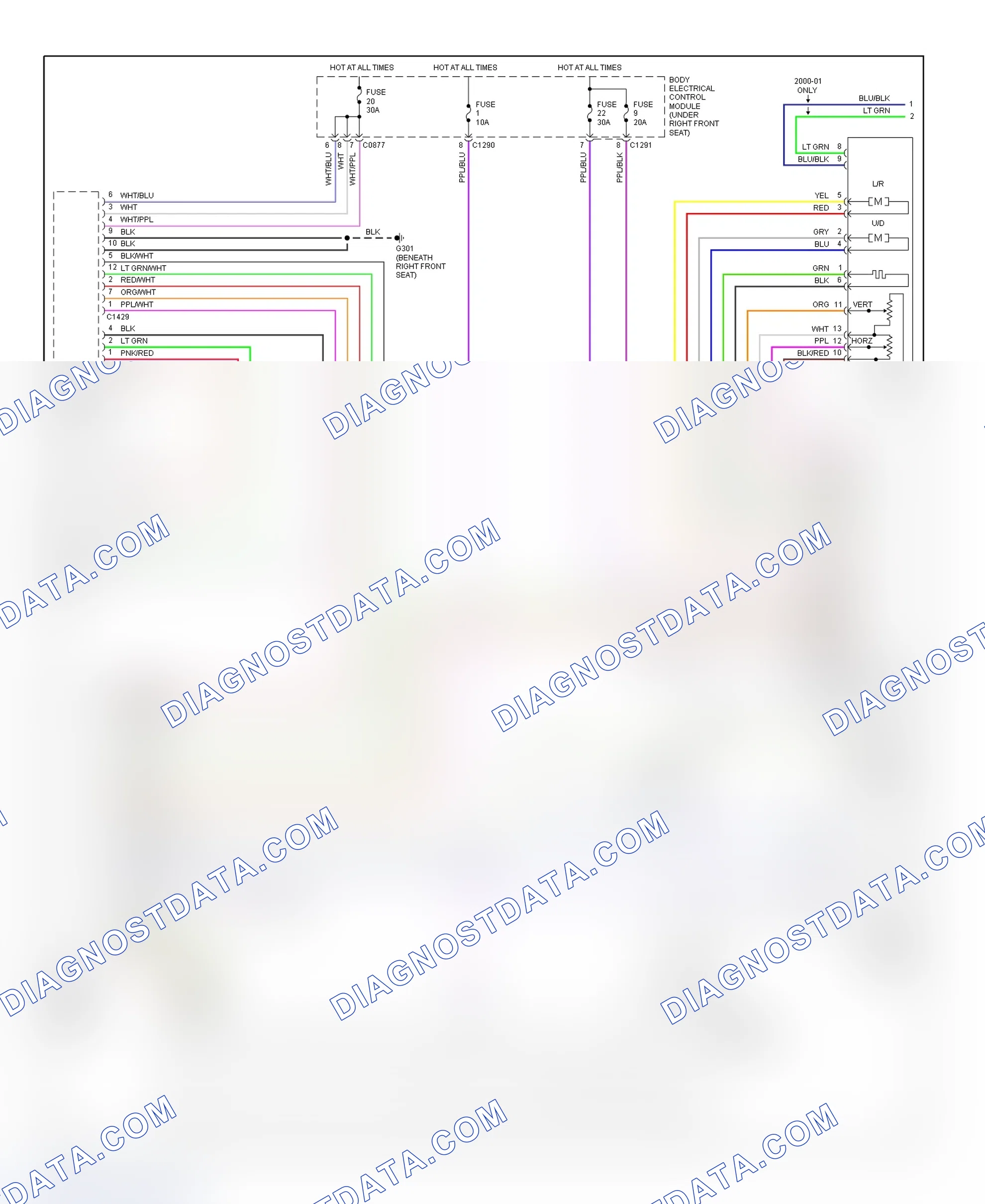 Scheme 4: Memory Mirror Wiring Diagram (Range Rover - 1 Of 2)