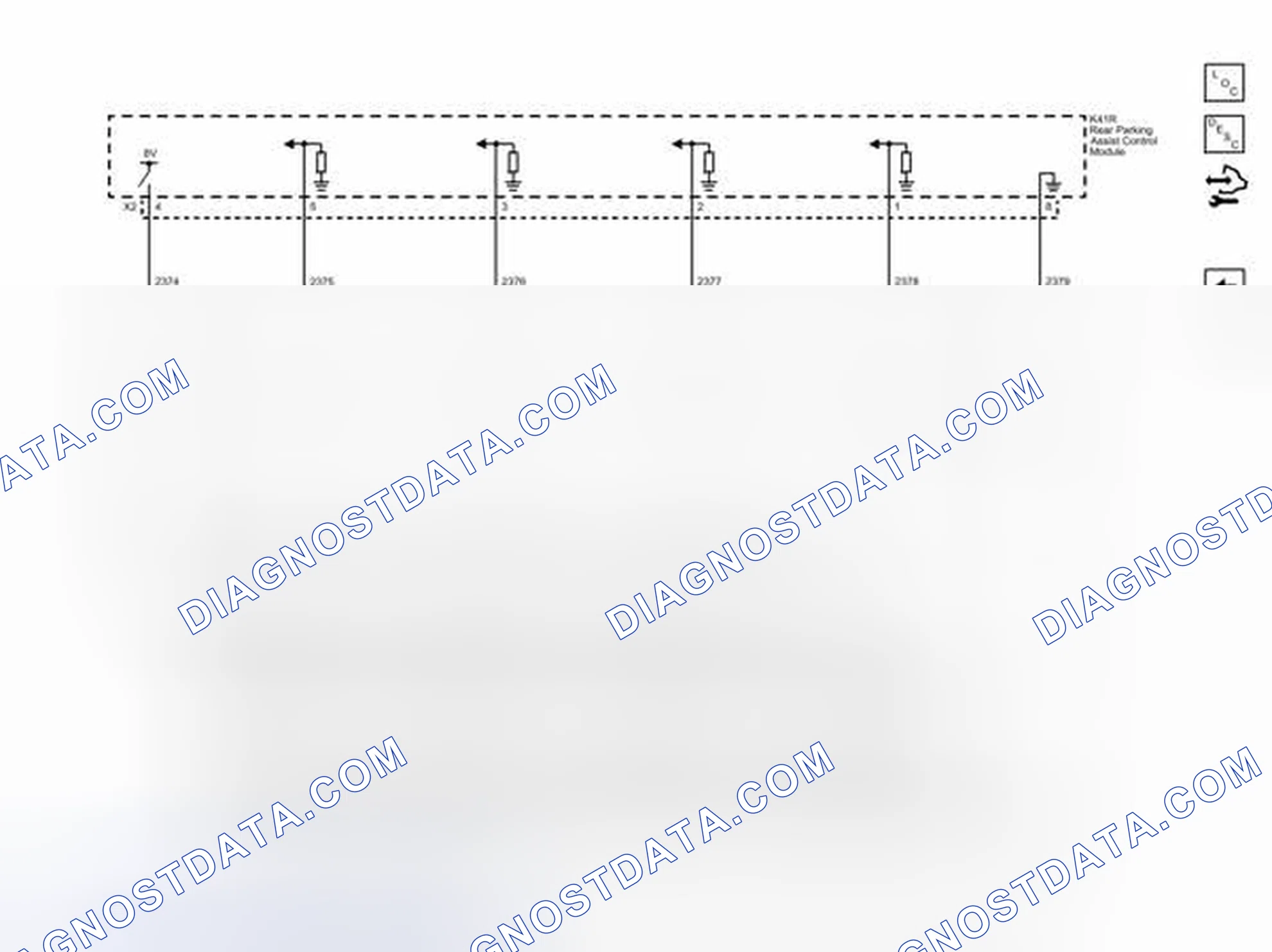 Scheme 3: Rear Object Sensors (UD7) Wiring Schematics