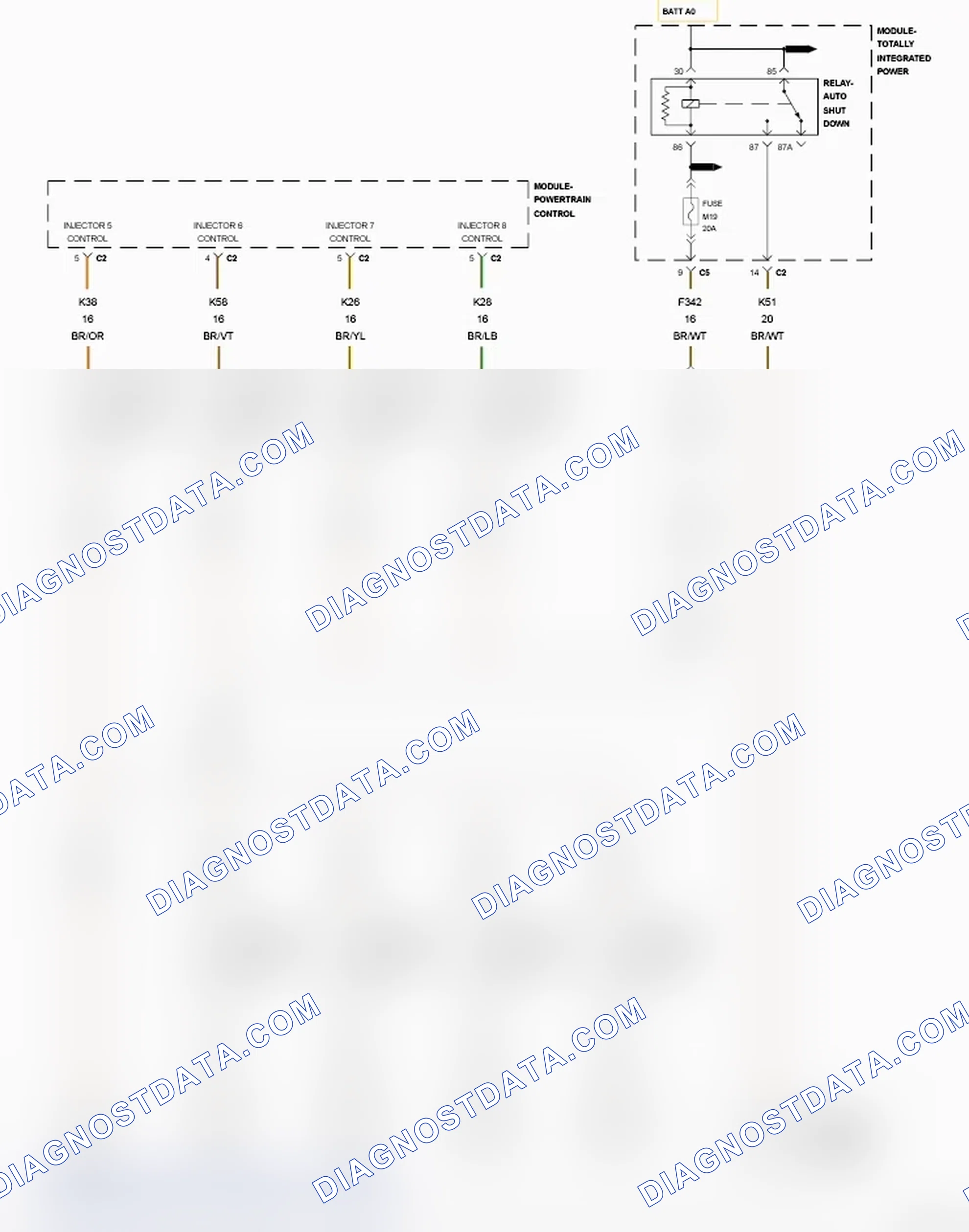 Scheme 146: P0201-FUEL INJECTOR 1 CIRCUIT - 5.7L