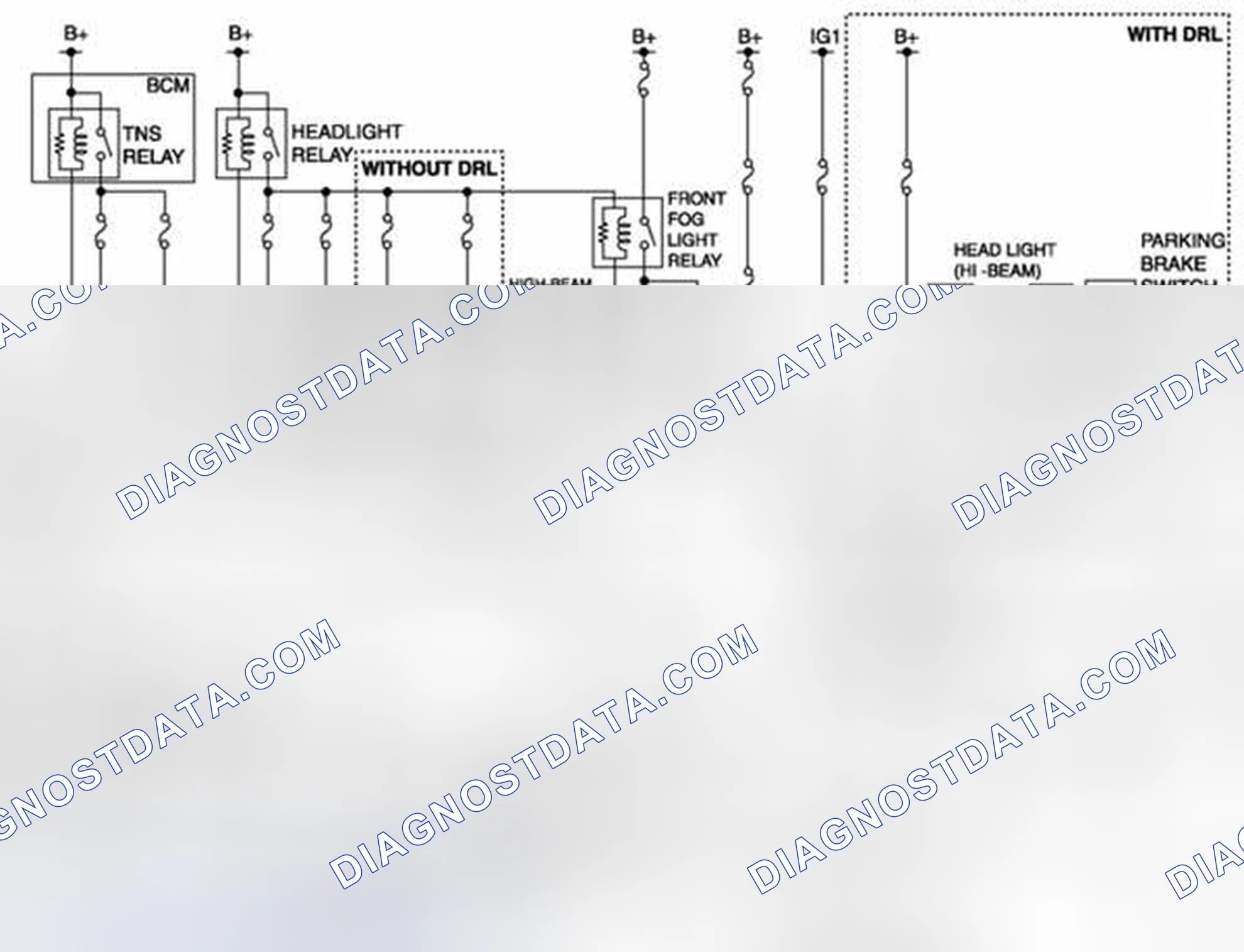 Scheme 4: DRL And Auto Light System Wiring Diagram