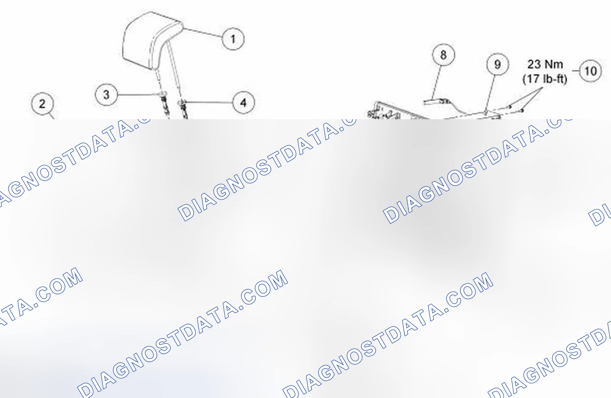 Scheme 140: Seat - Exploded View, Second Row, Taurus, Sable