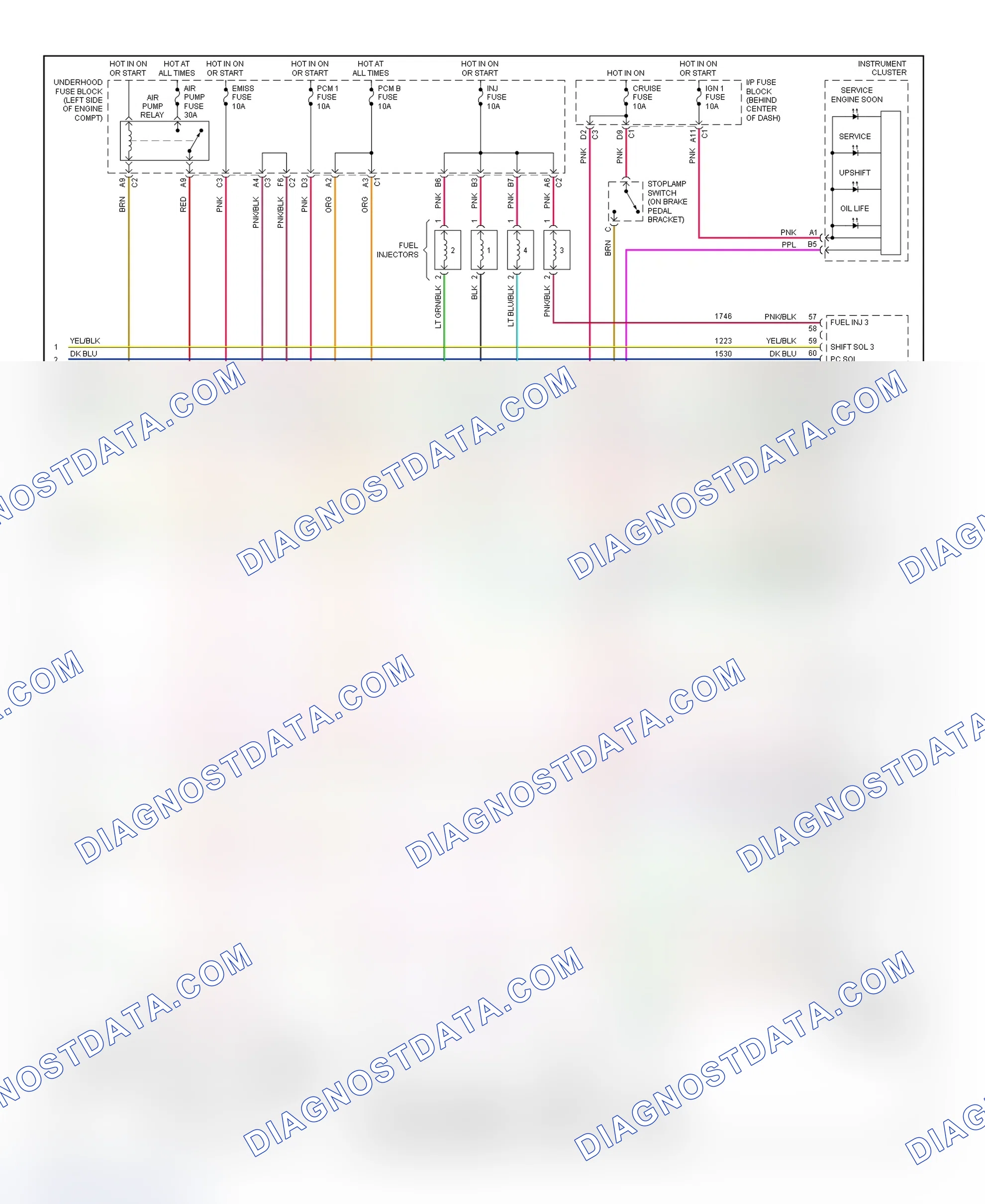 Scheme 168: PCM Wiring Diagram (Saturn SC1, SC2, SL, SL1, SL2 & SW2 - 1.9L - 3 Of 3)