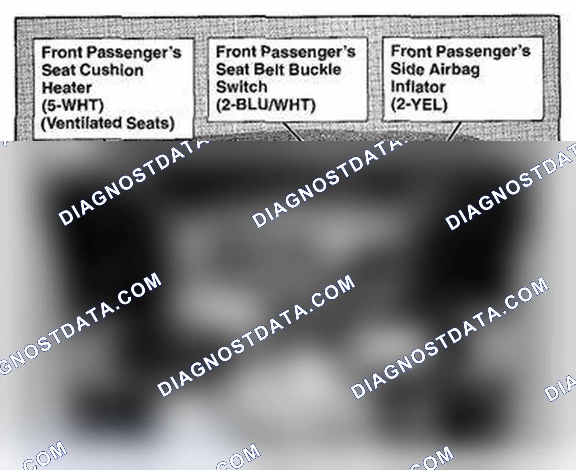 Scheme 581: Under Front Passengers Seat Component Location (Photo 176)