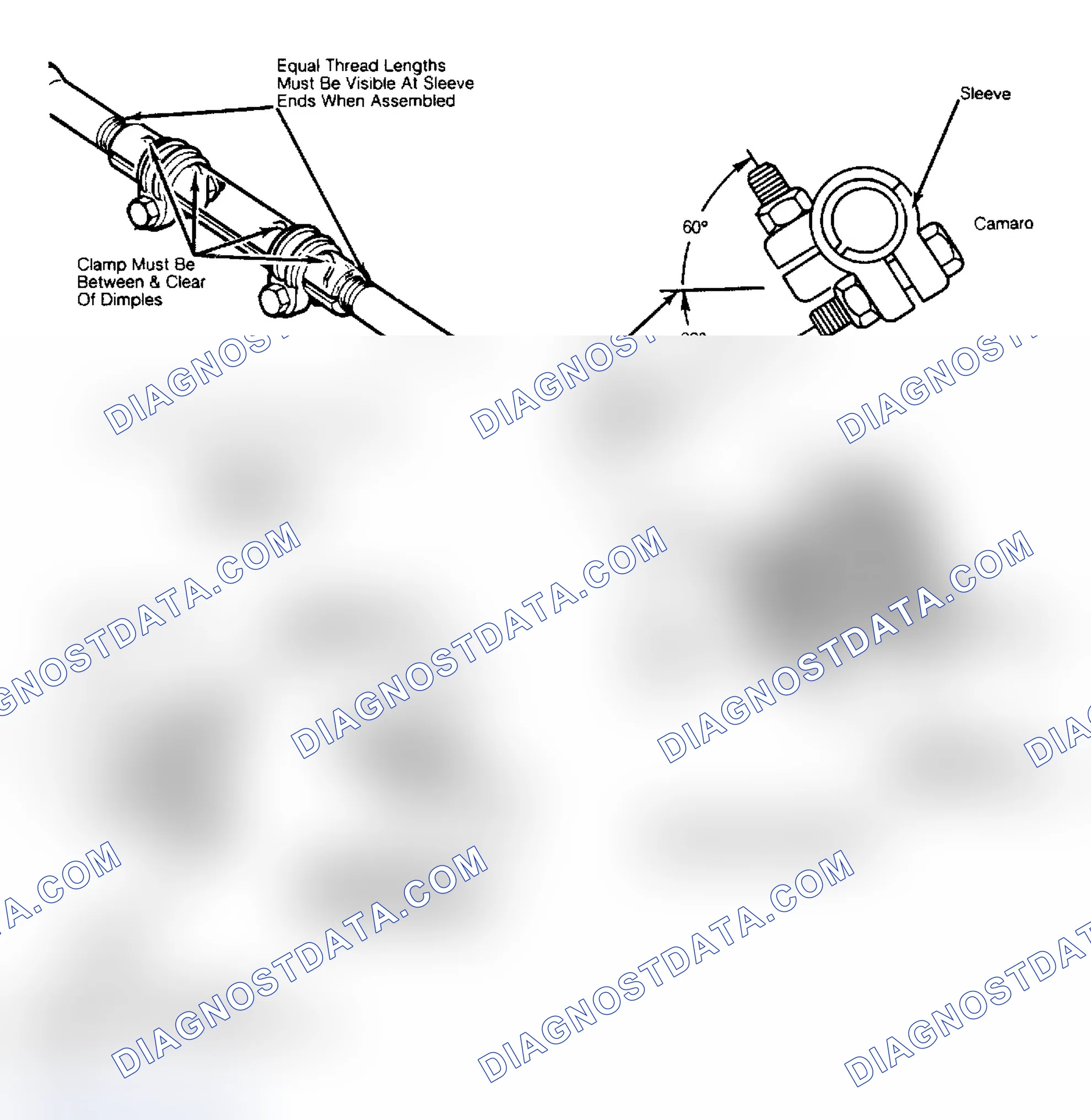 Scheme 2: Toe-In Adjuster Tube Clamp & Bolt Positions