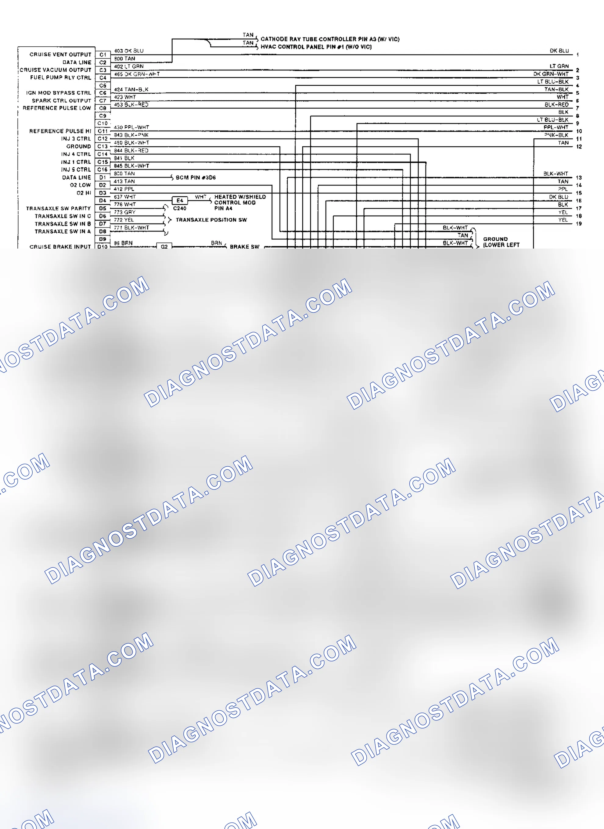 Scheme 36: 3.8L (VIN L) PCM Wiring Diagram (Toronado & Trofeo - 1 Of 2)
