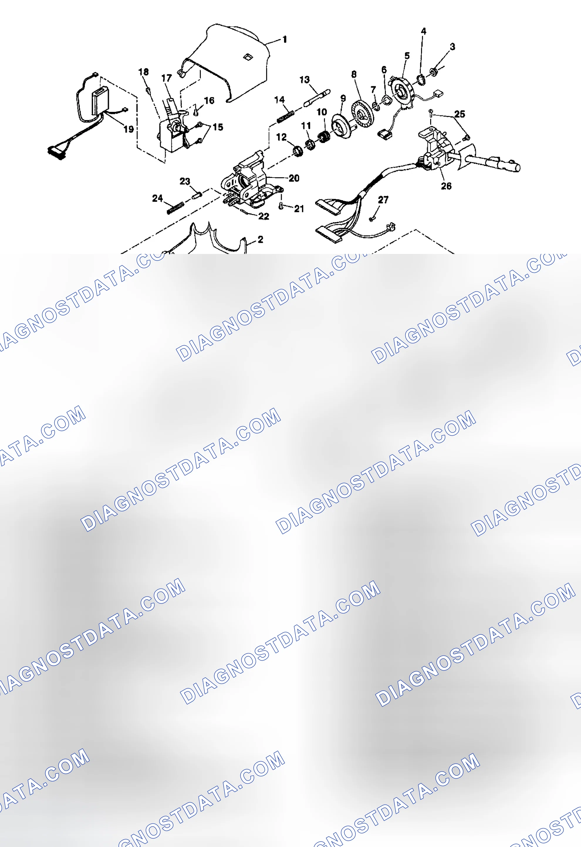 Scheme 2: Steering Column Disassembled View (Floor Shift Lean Shaft)