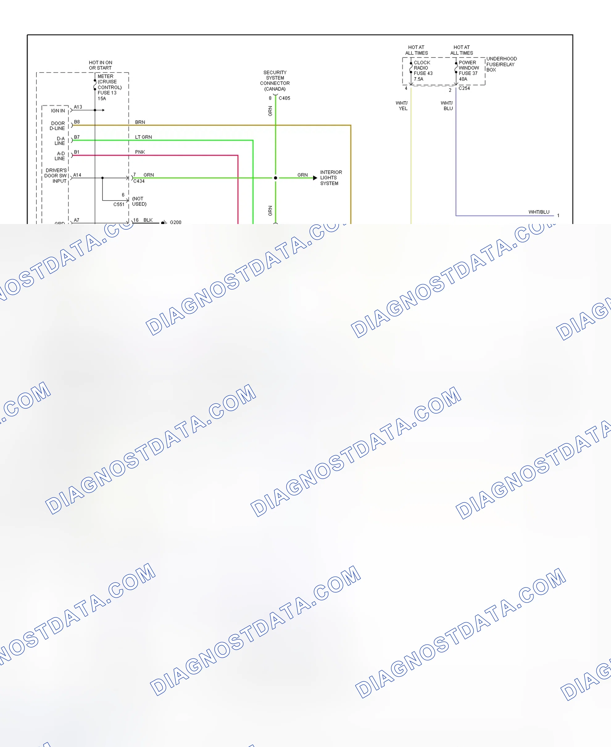 Fig. 16: Power Windows System Schematic (Prelude - 1 Of 2)
