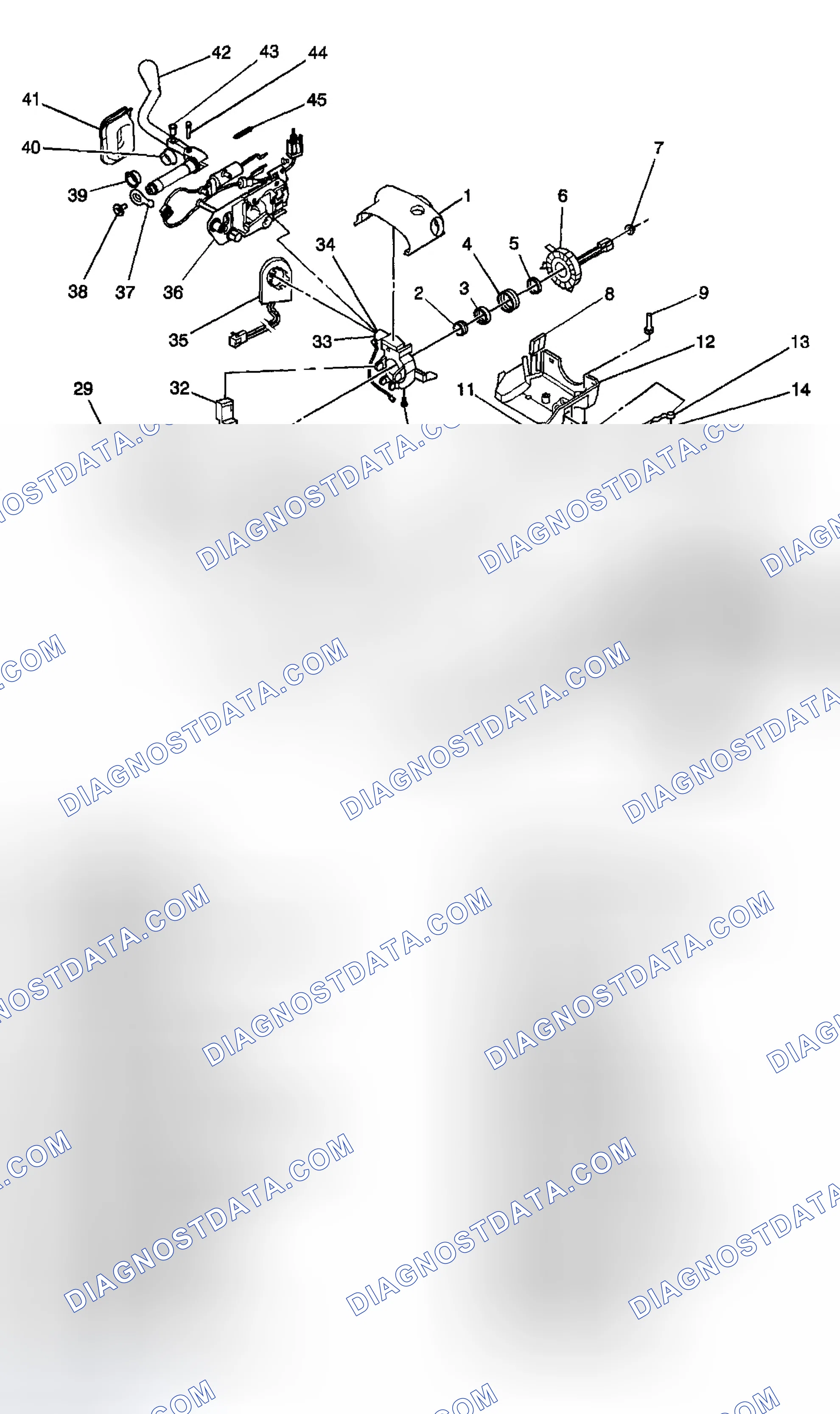 Scheme 4: Steering Column Disassembled View (Rendezvous)