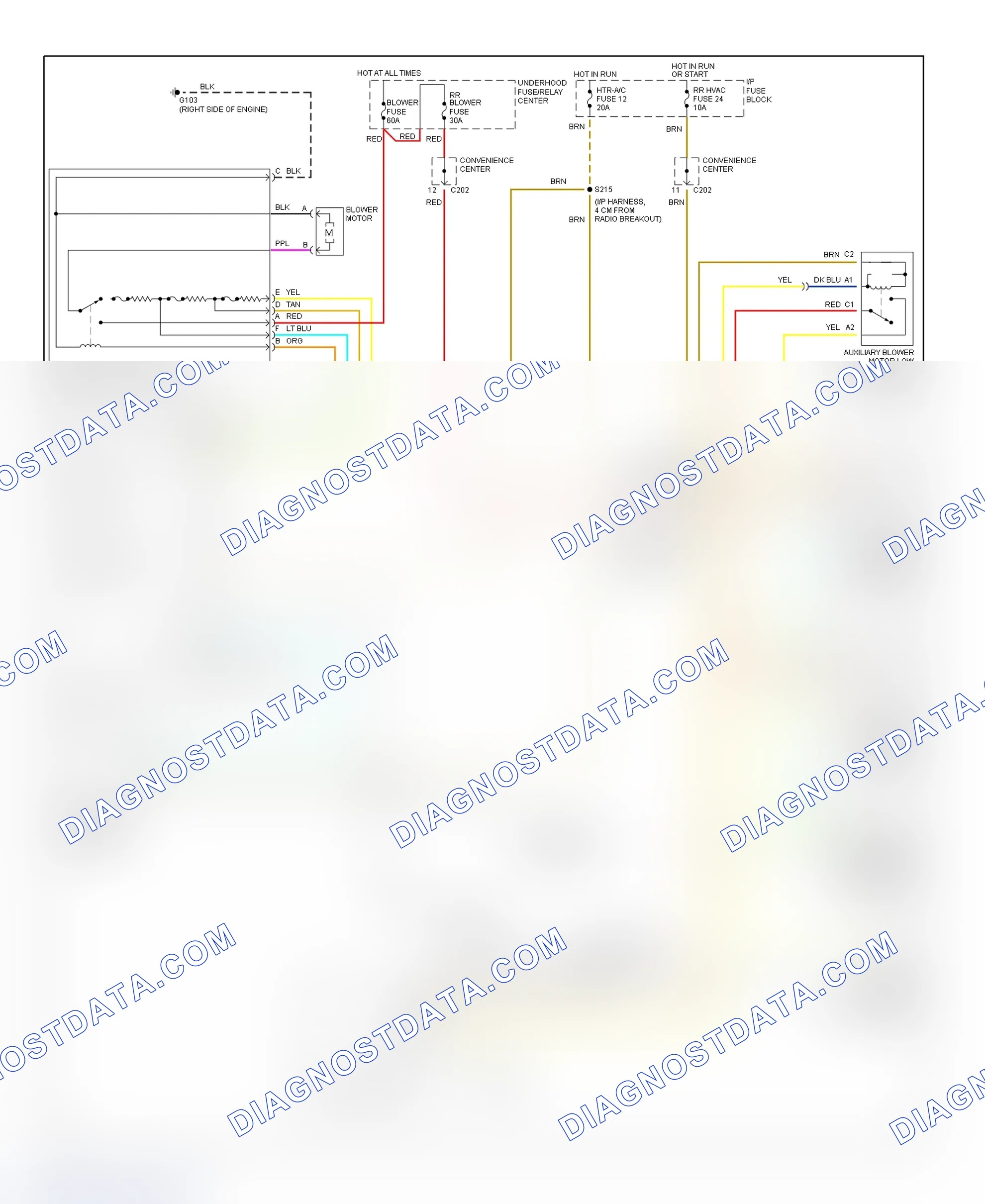 Fig. 24: Heater System Wiring Diagram ("G" Vans, Express & Savana)