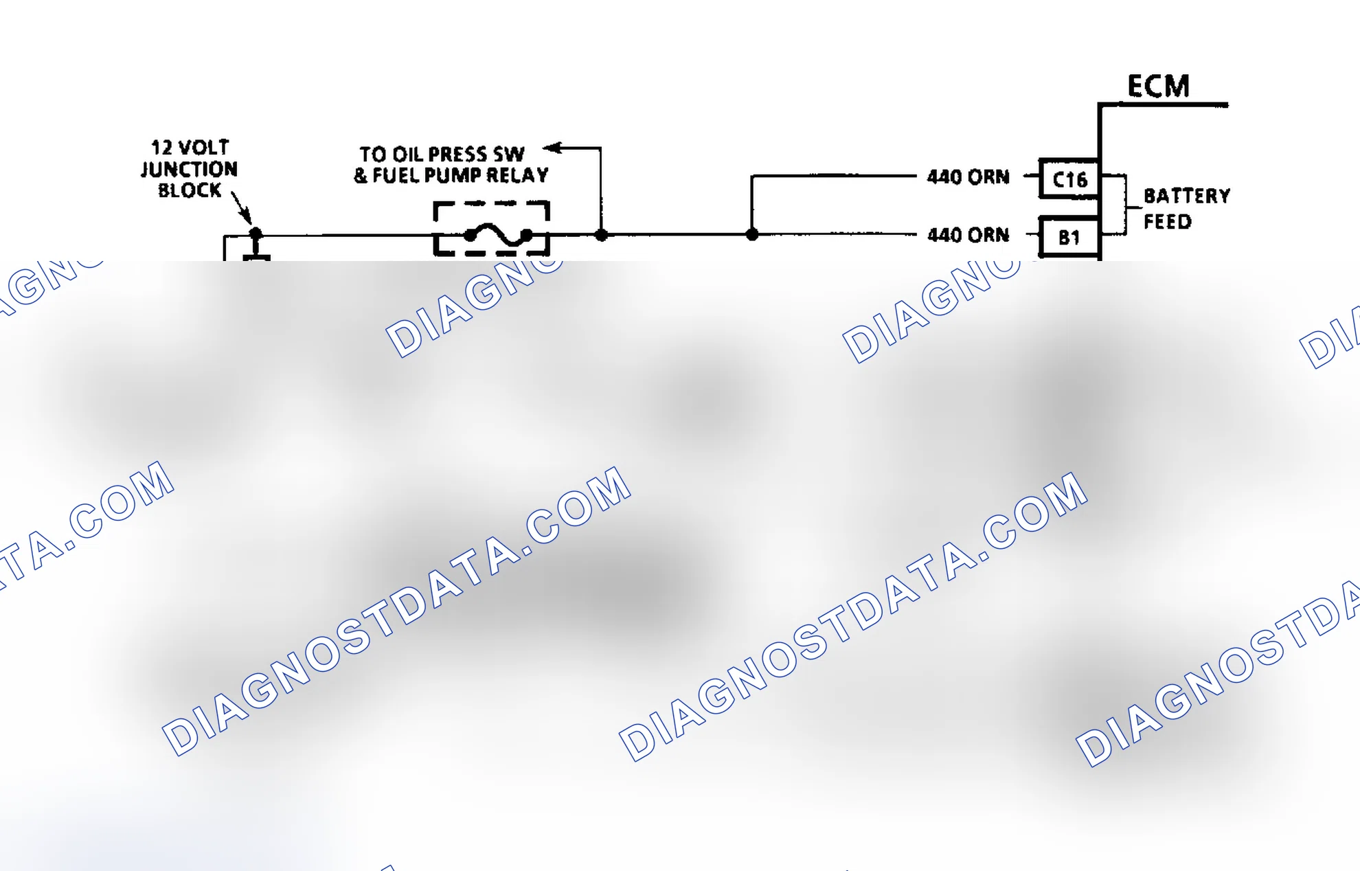 Scheme 12: Fuel Injection Diagnostic Circuit Schematic (Except 4.3L Turbo & Models With 4L80-E Transmission)